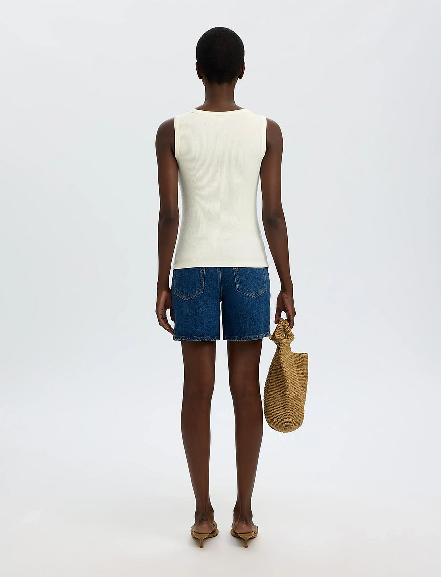 Selected - SLWANNA U-NECK TANK TOP NOOS - mouwloze tops - snow white - 2