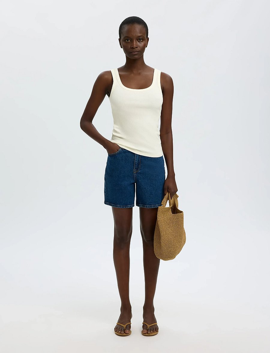 Selected - SLWANNA U-NECK TANK TOP NOOS - mouwloze tops - snow white - 3