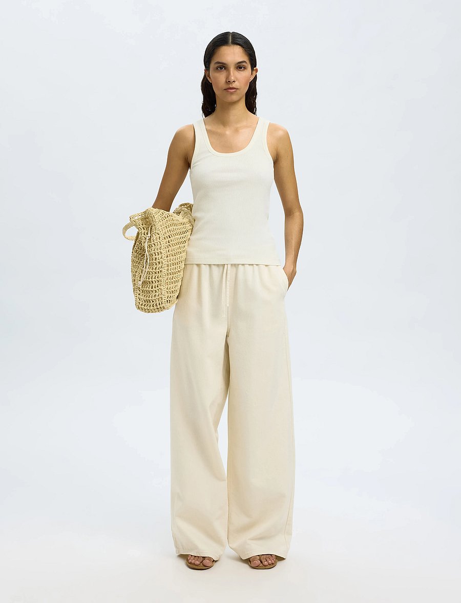 Selected - SLWANNA U-NECK TANK TOP NOOS - mouwloze tops - snow white - 4