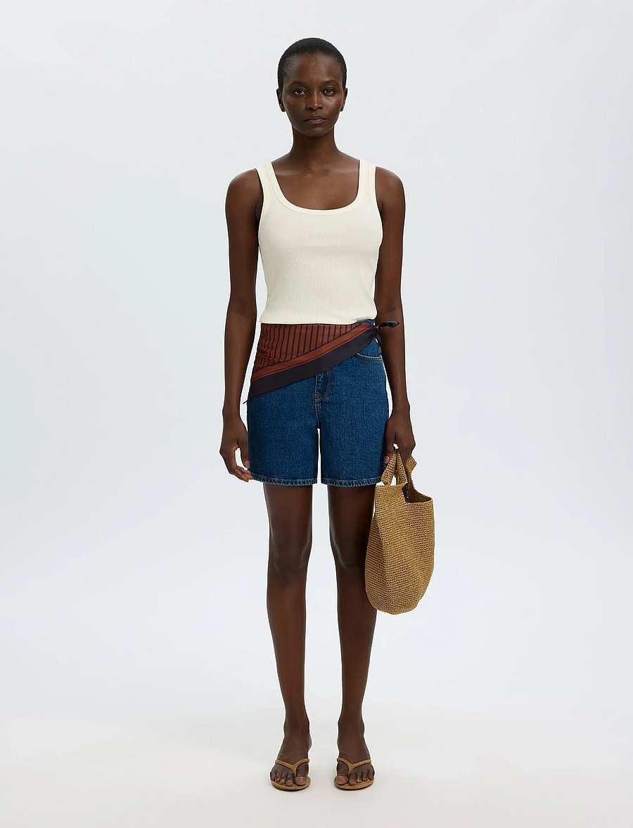 Selected - SLWANNA U-NECK TANK TOP NOOS - mouwloze tops - snow white - 5