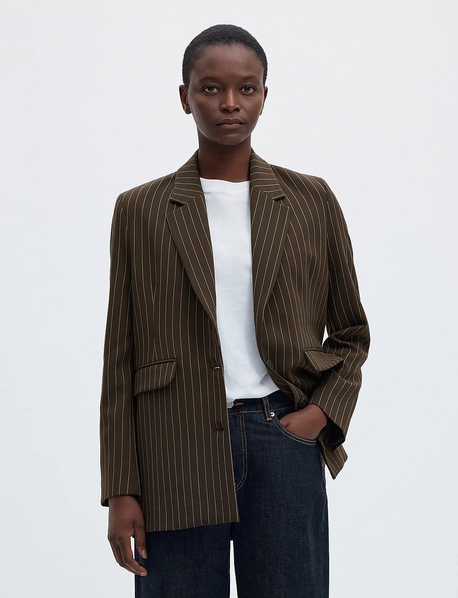 Selected - SLWRITA LS RELAXED BLAZER PIN STRI NOOS - enkeltradede blazere - delicioso - 0