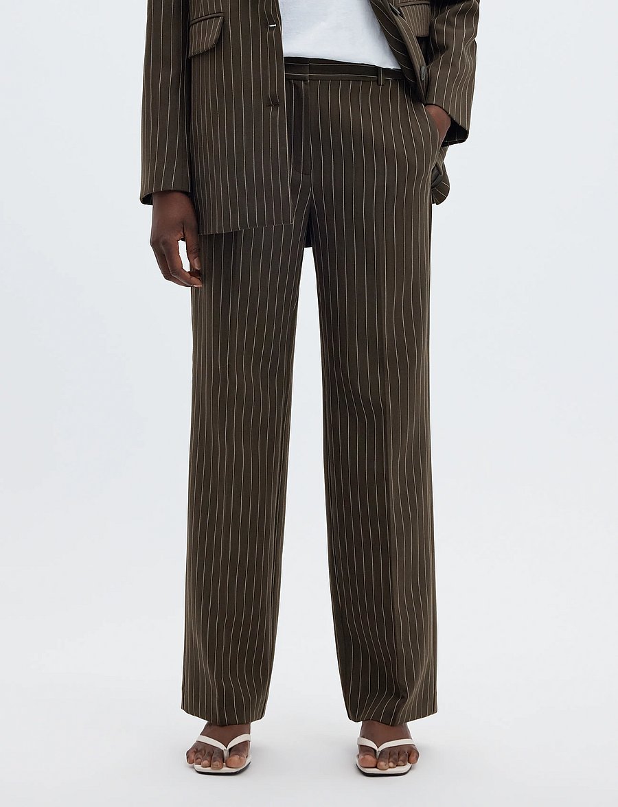 Selected - SLWRITA MW WIDE PANT PIN STRIPE NOOS - anzugshosen - delicioso - 0