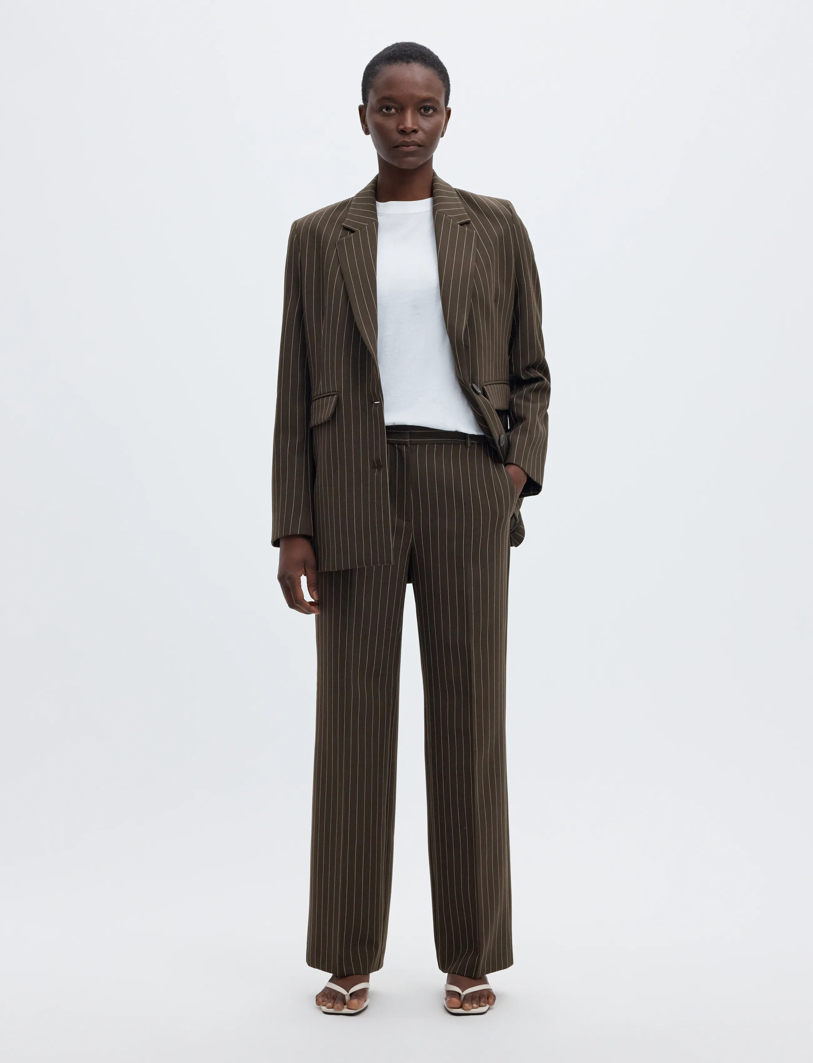 Selected - SLWRITA MW WIDE PANT PIN STRIPE NOOS - anzugshosen - delicioso - 3
