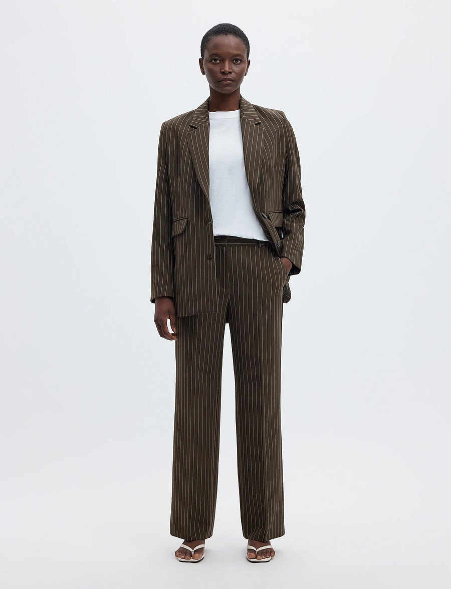 Selected - SLWRITA MW WIDE PANT PIN STRIPE NOOS - anzugshosen - delicioso - 3