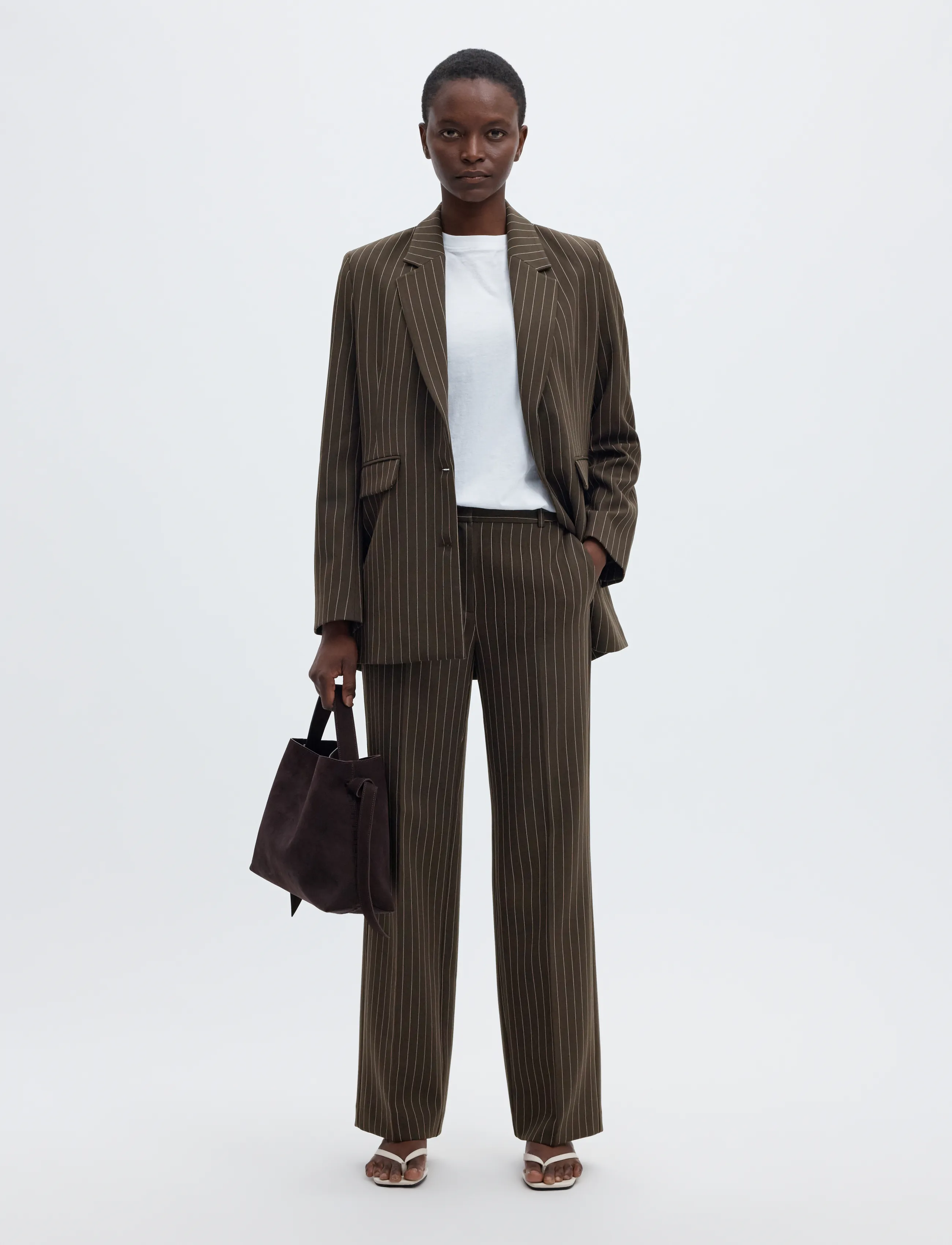 Selected - SLWRITA MW WIDE PANT PIN STRIPE NOOS - anzugshosen - delicioso - 5