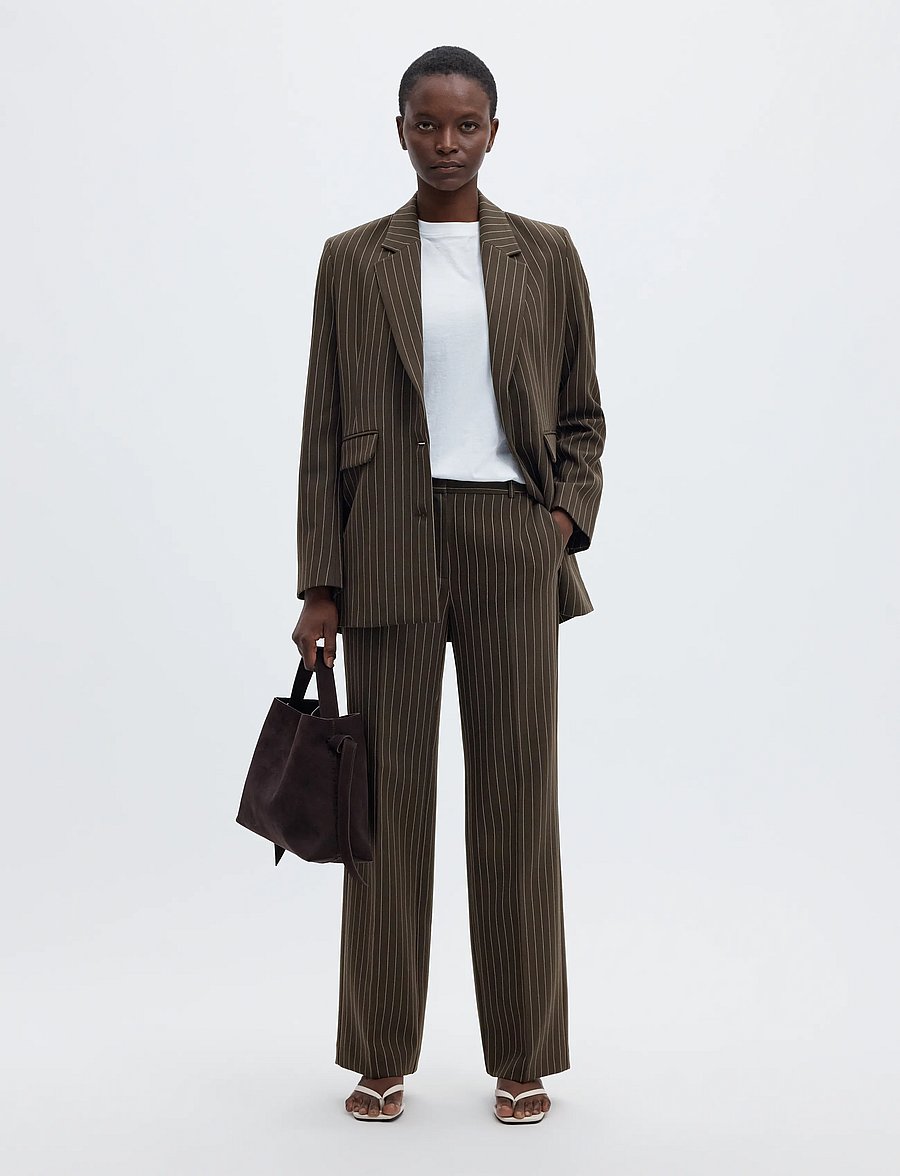 Selected - SLWRITA MW WIDE PANT PIN STRIPE NOOS - anzugshosen - delicioso - 5
