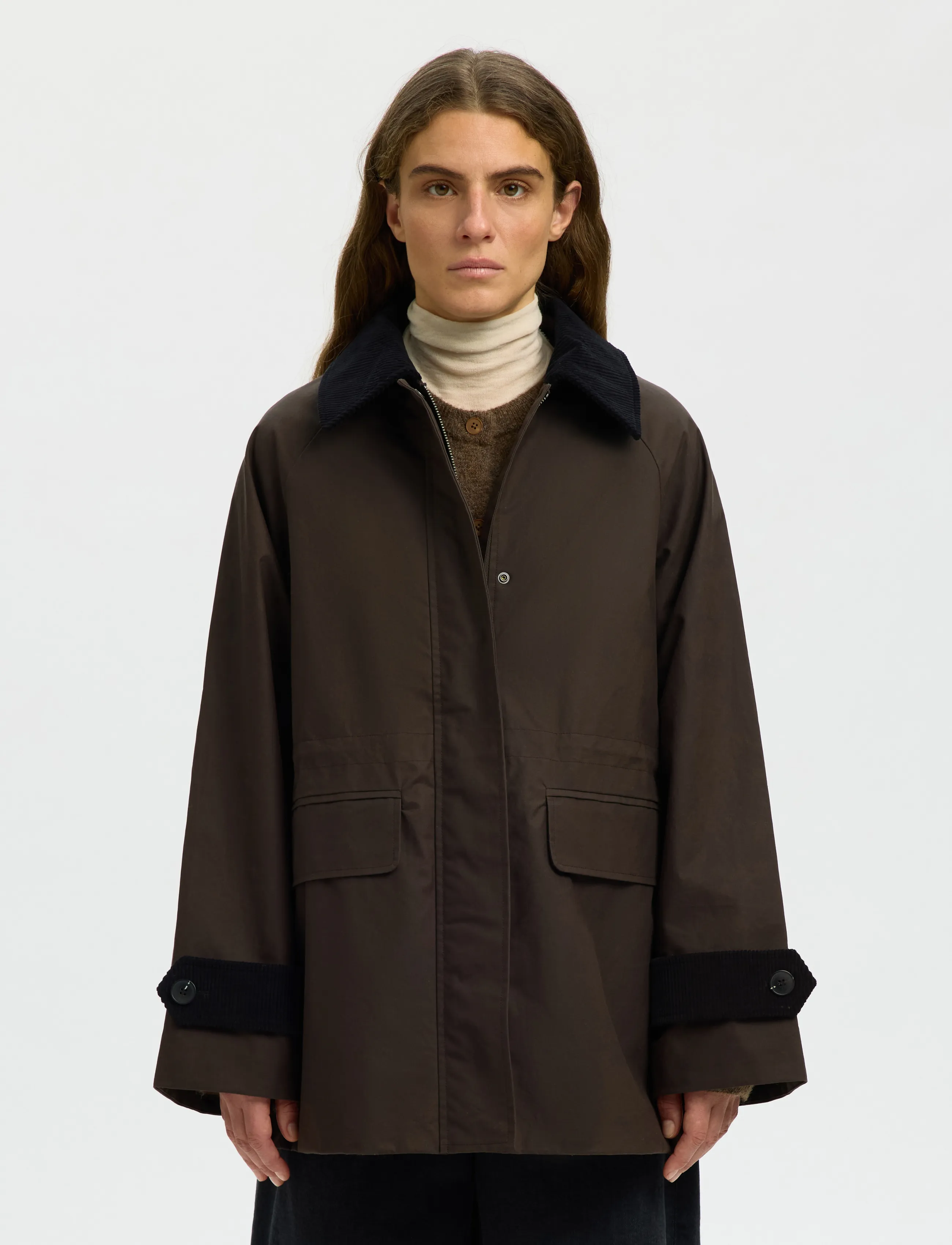 Selected SLWWILMA WAXED JACKET NOOS - Jakkar - DELICIOSO / khaki/green