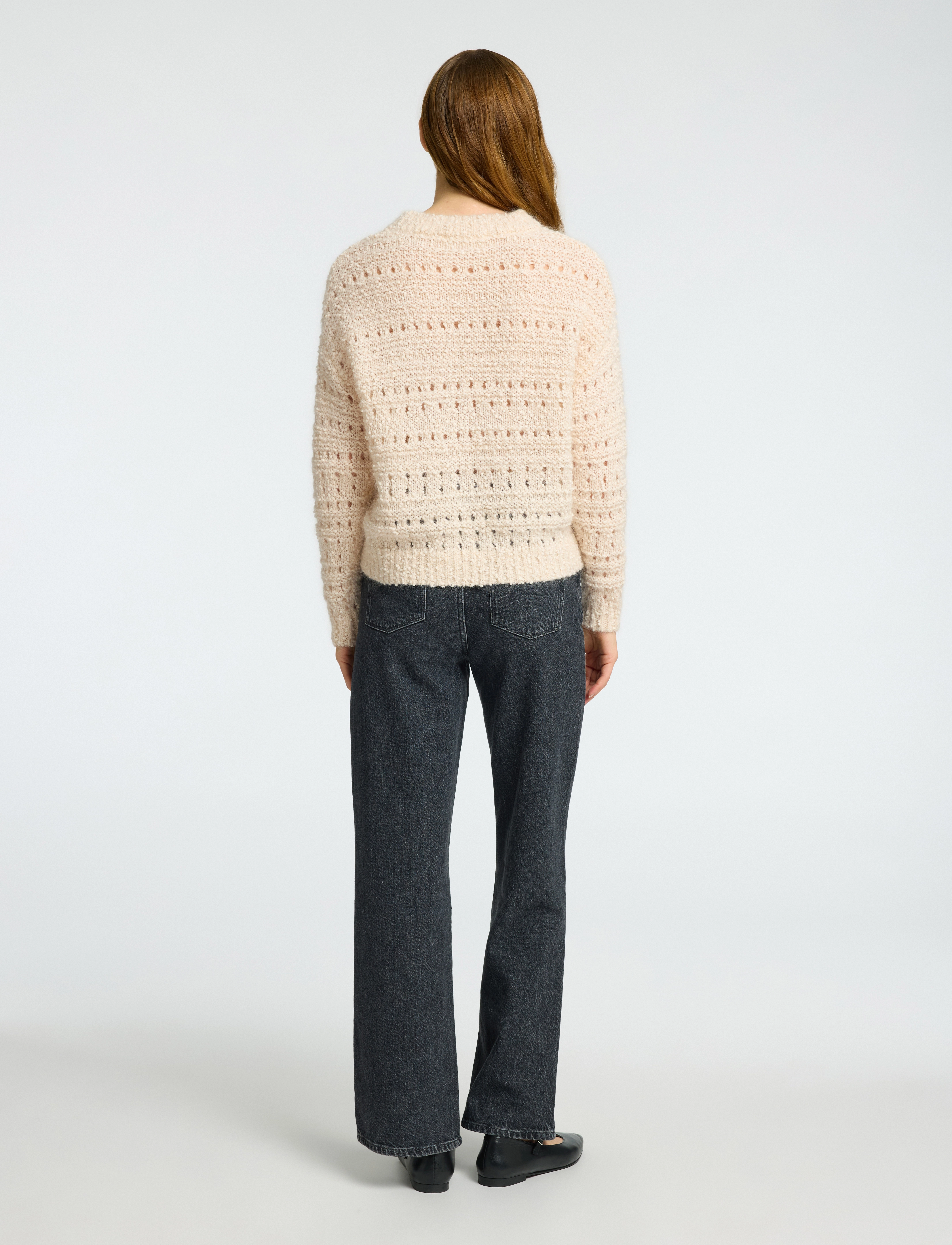 Selected - SLFALFI LS KNIT O-NECK - swetry - birch - 2
