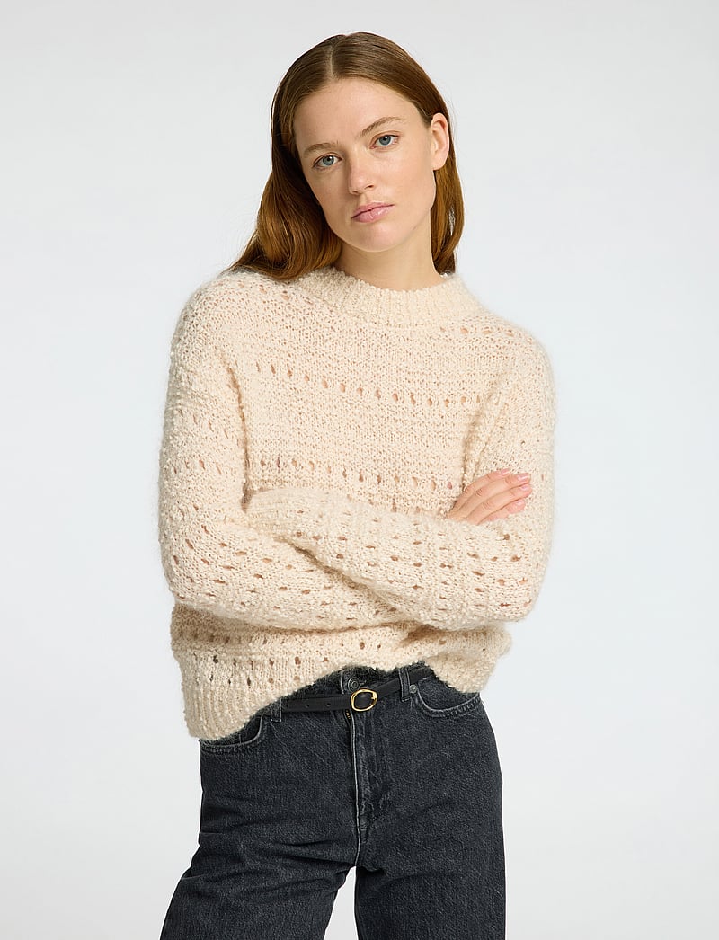 Selected - SLFALFI LS KNIT O-NECK - pullover - birch - 4