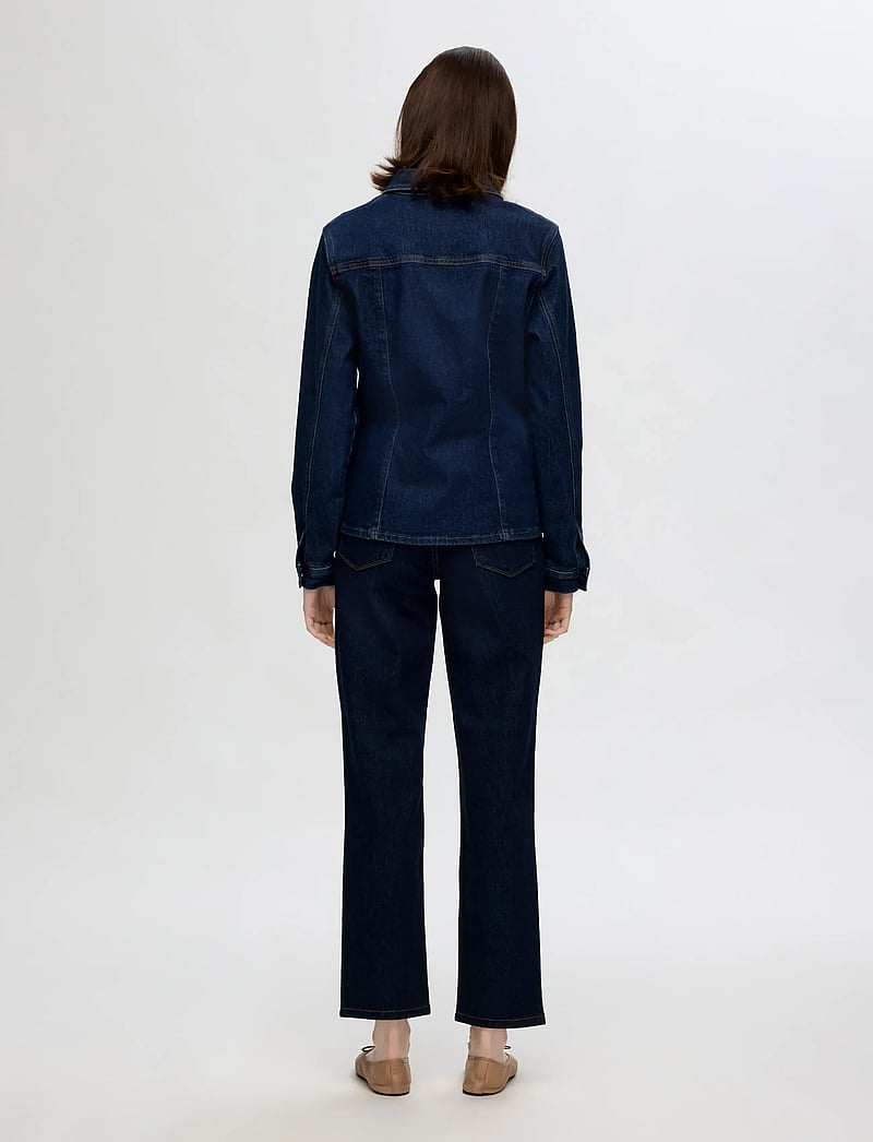 Selected - SLFALICE MW STRAIGHT MOON BLUE JEANS - straight jeans - dark blue denim - 2