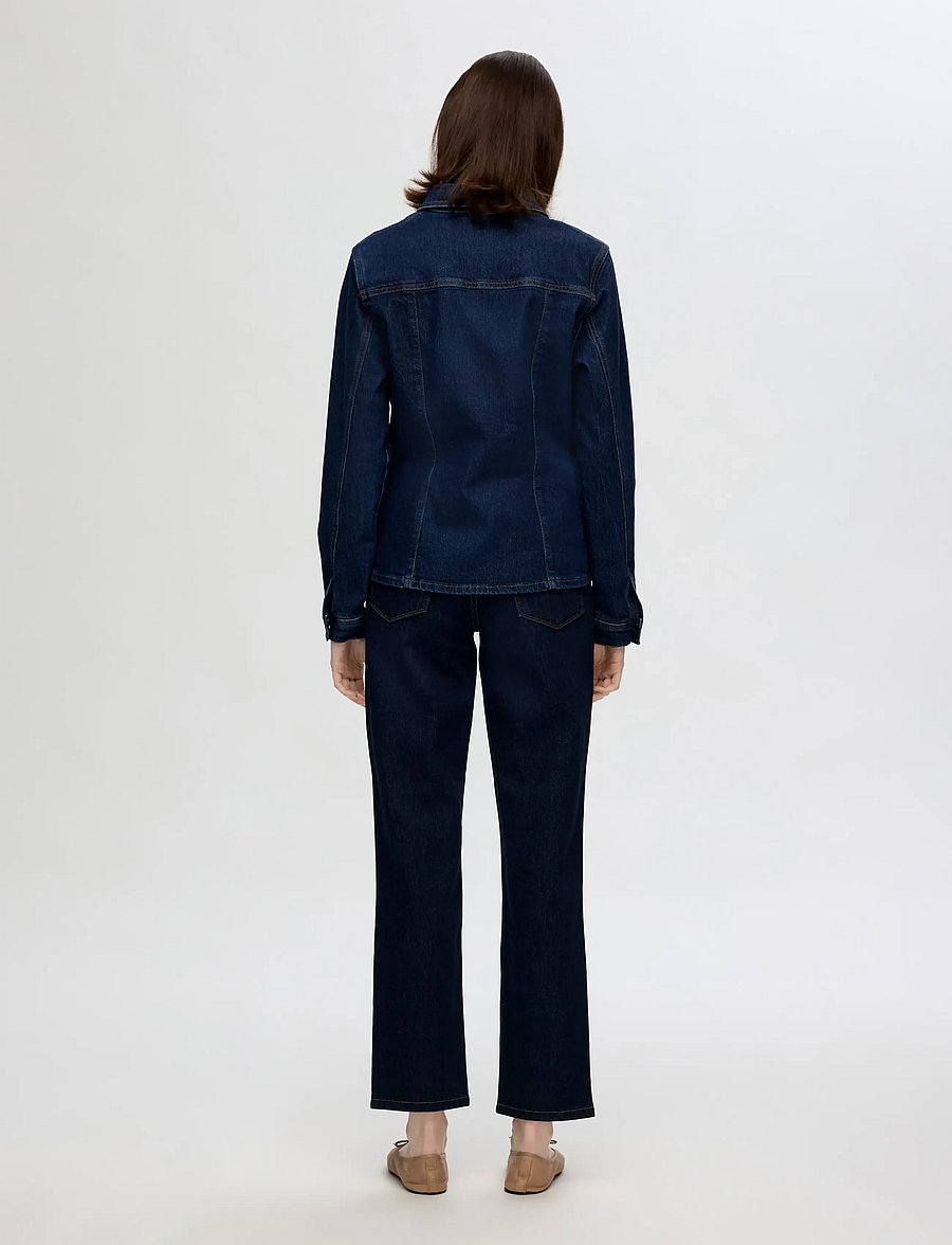 Selected - SLFALICE MW STRAIGHT MOON BLUE JEANS - straight jeans - dark blue denim - 2