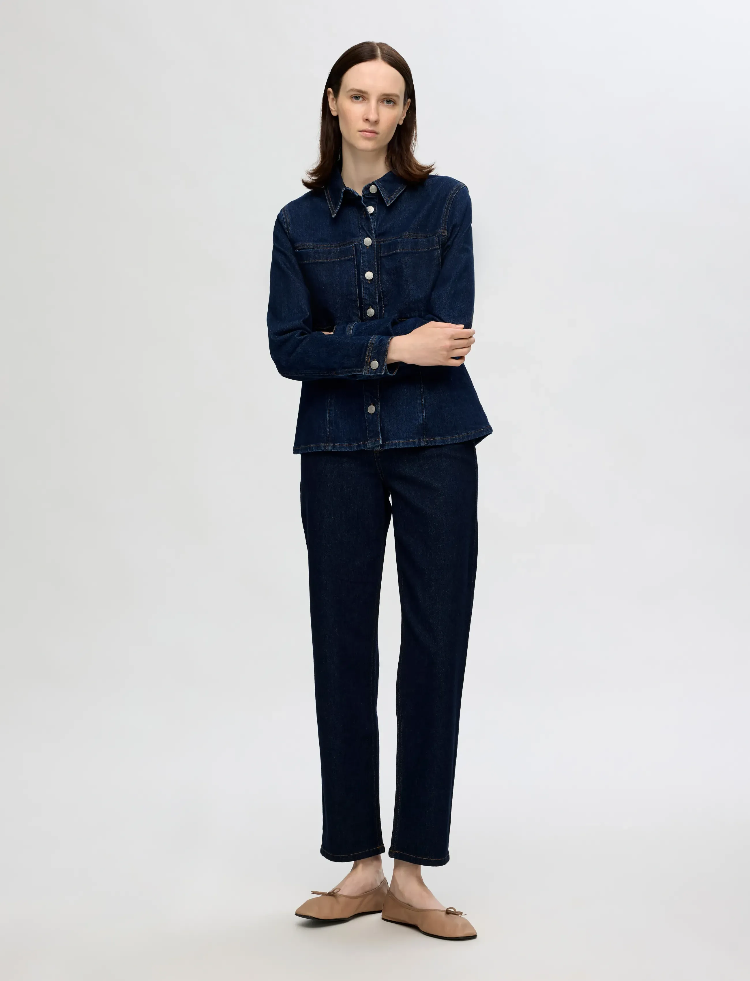 Selected - SLFALICE MW STRAIGHT MOON BLUE JEANS - straight jeans - dark blue denim - 5