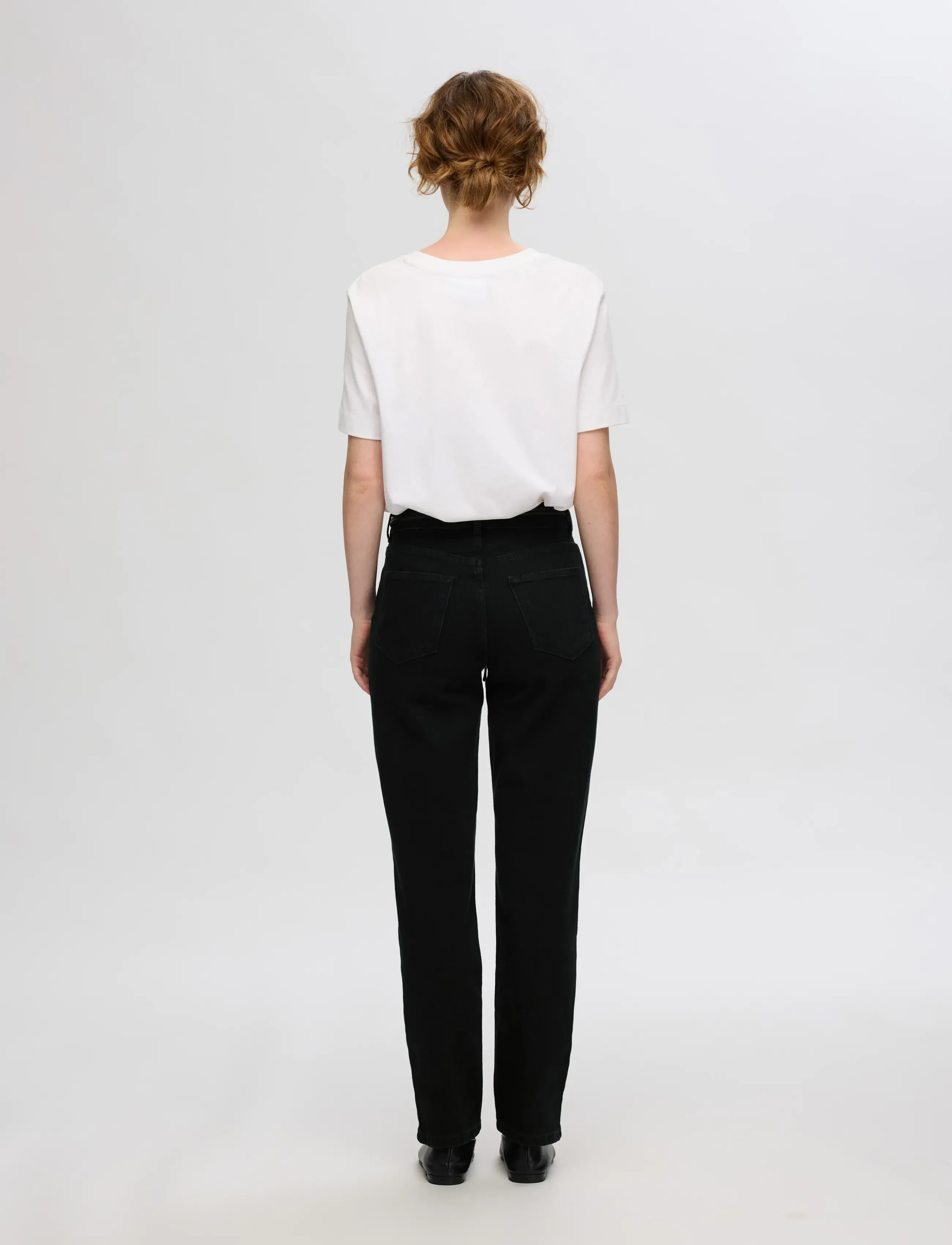 Selected - SLFALICE MW STRAIGHT BLACK JEANS NOOS - straight jeans - black - 2