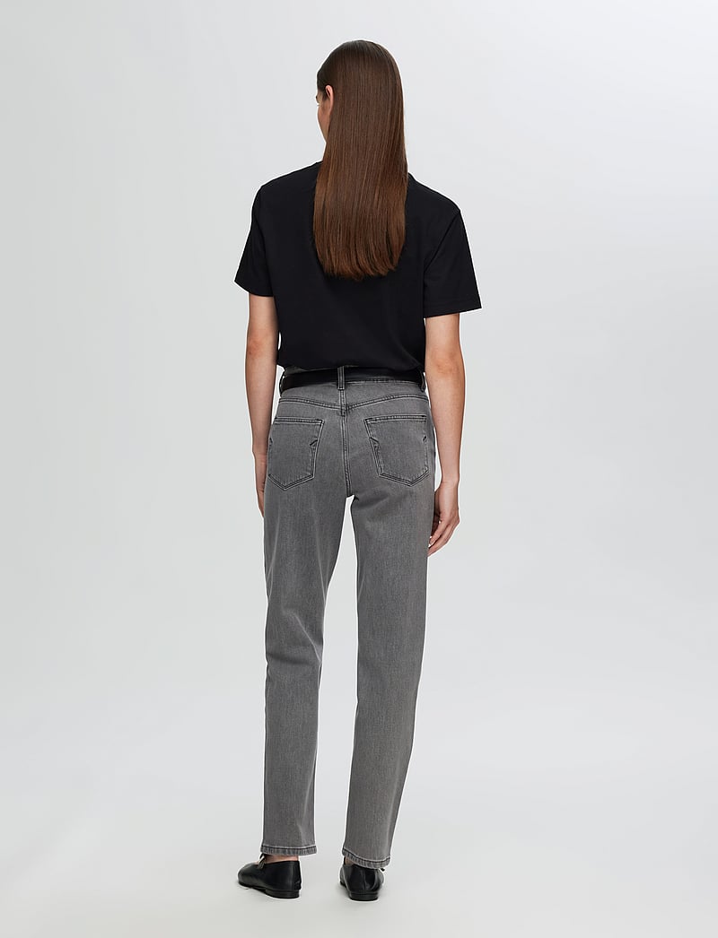 Selected - SLFALICE MW STRAIGHT ELOISE GREY JEANS - straight jeans - light grey denim - 2