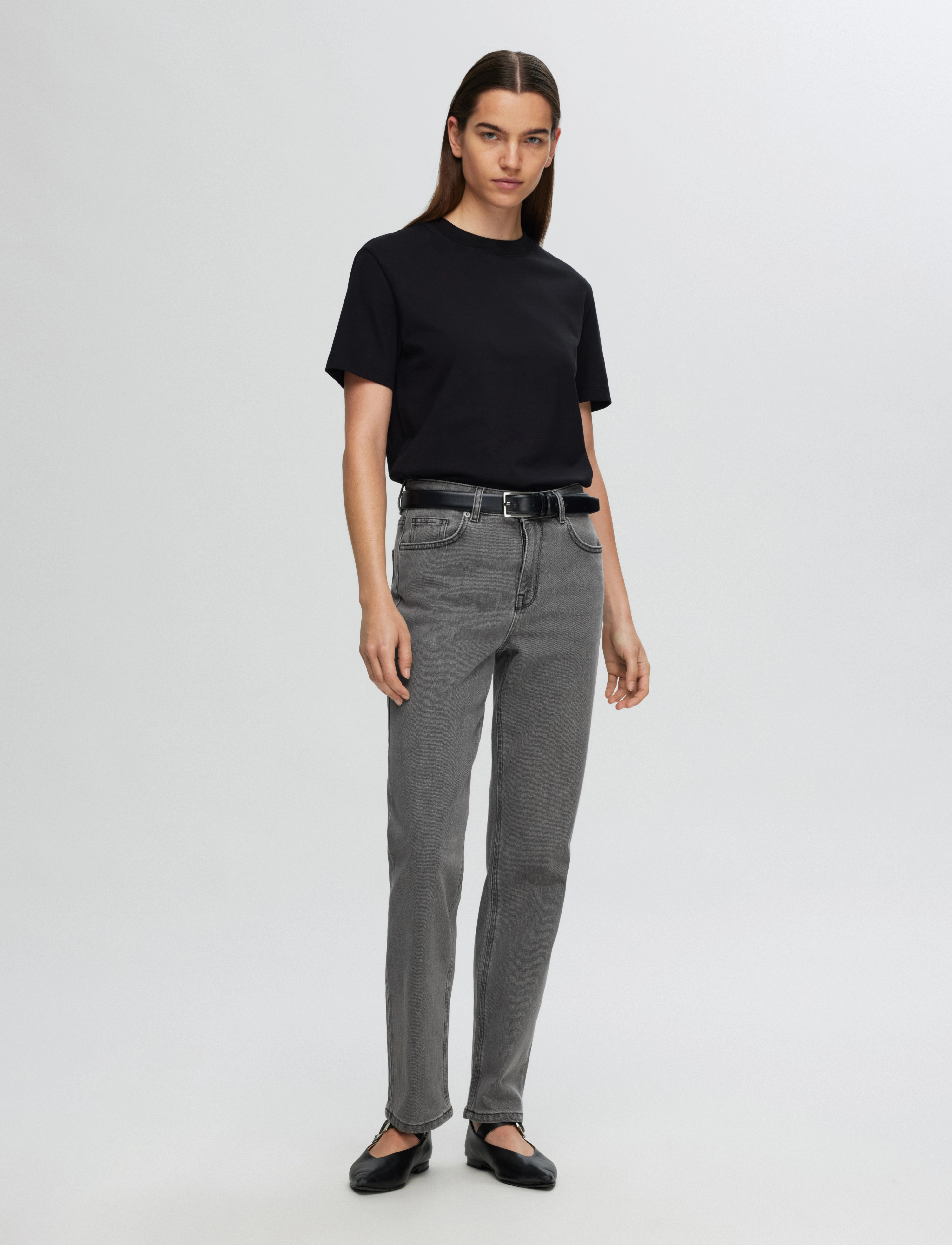 Selected - SLFALICE MW STRAIGHT ELOISE GREY JEANS - gerade jeans - light grey denim - 3
