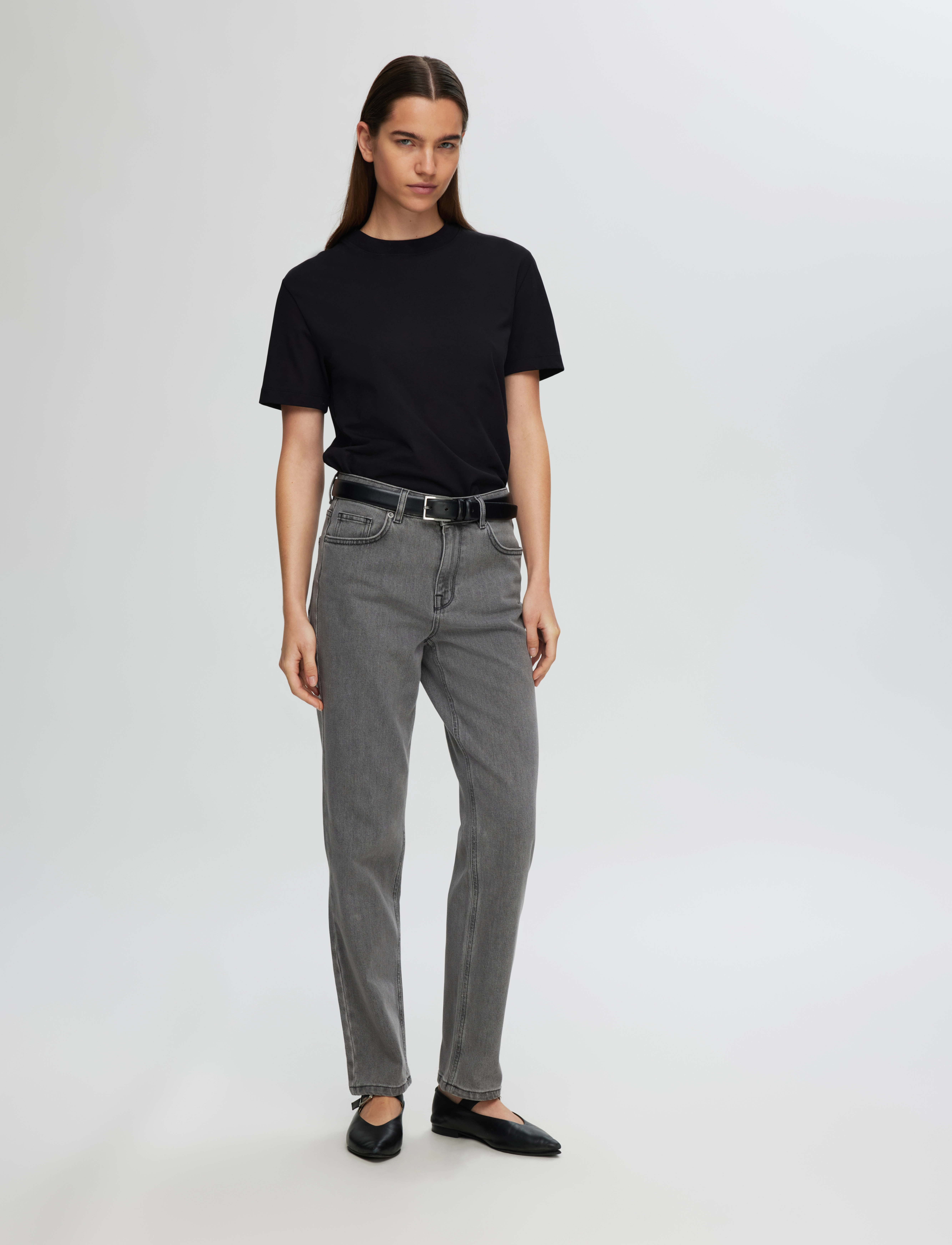 Selected - SLFALICE MW STRAIGHT ELOISE GREY JEANS - gerade jeans - light grey denim - 5