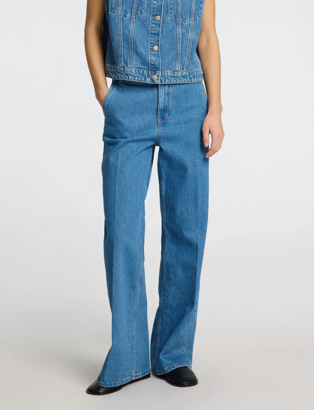 Selected - SLFEVELYN HW EXTRA WIDE JEANS - vida jeans - medium blue denim - 0