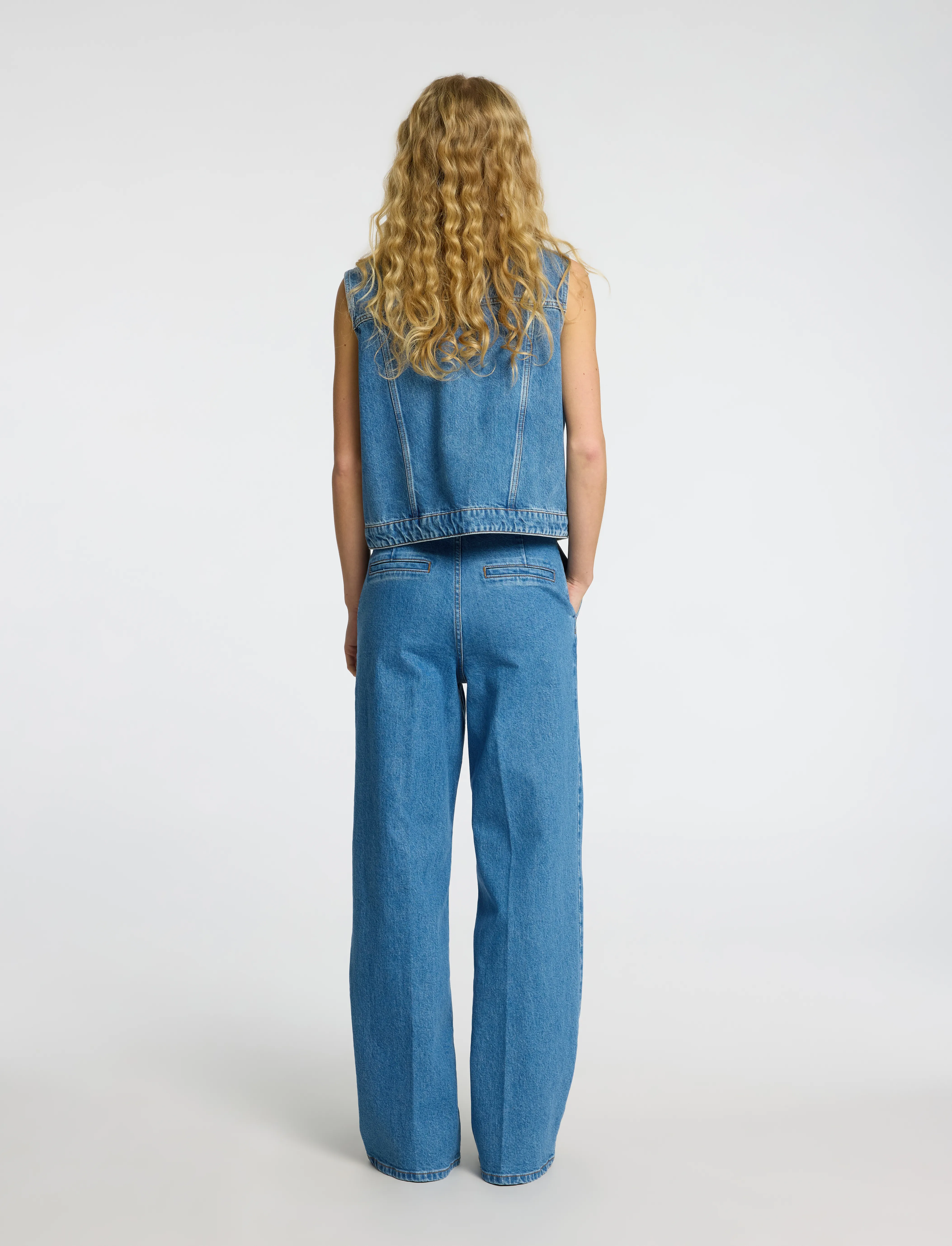 Selected - SLFEVELYN HW EXTRA WIDE JEANS - wide leg jeans - medium blue denim - 2
