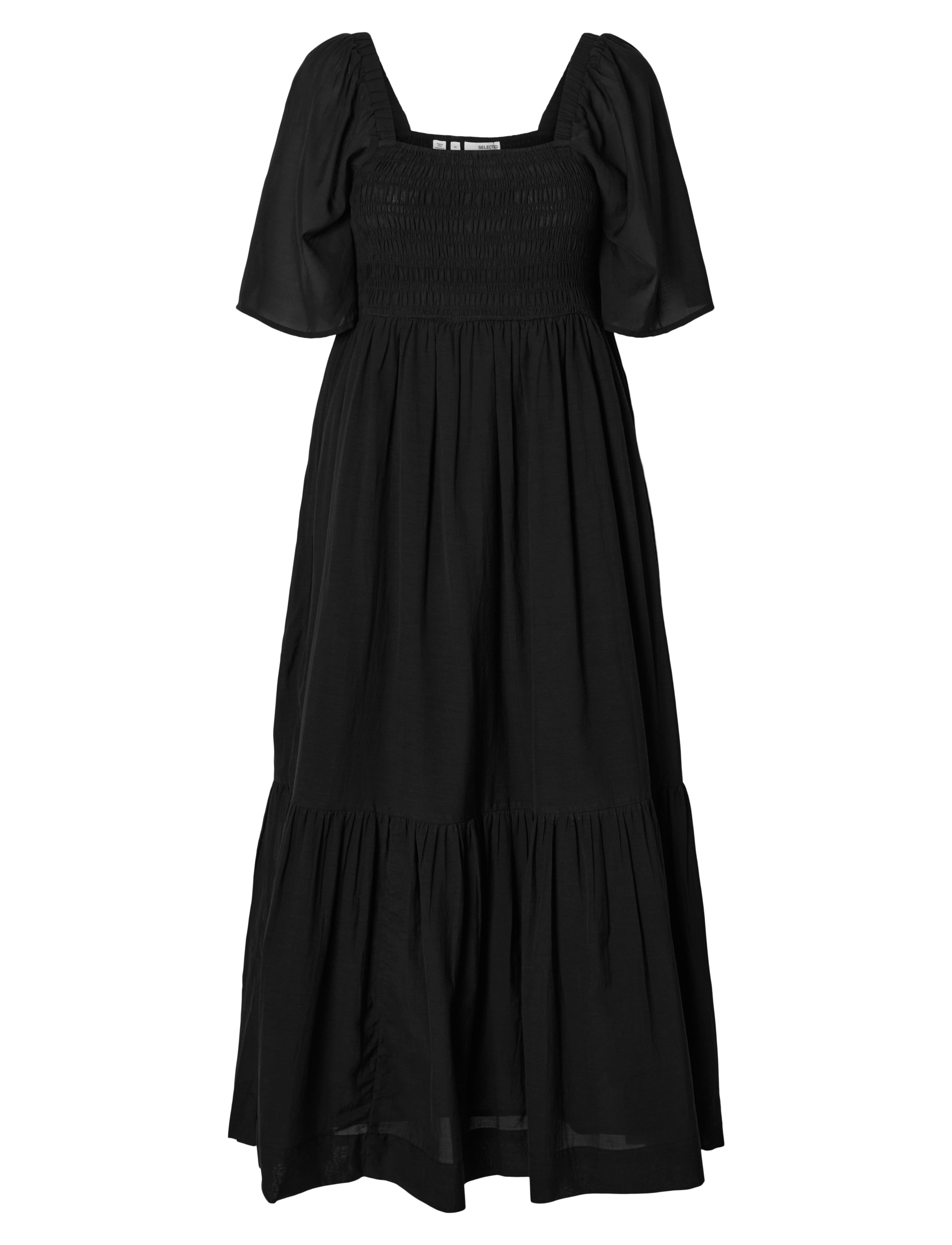SELECTED Slfdora Ss Ankle Kleid B Schwarz - 34 - Damen