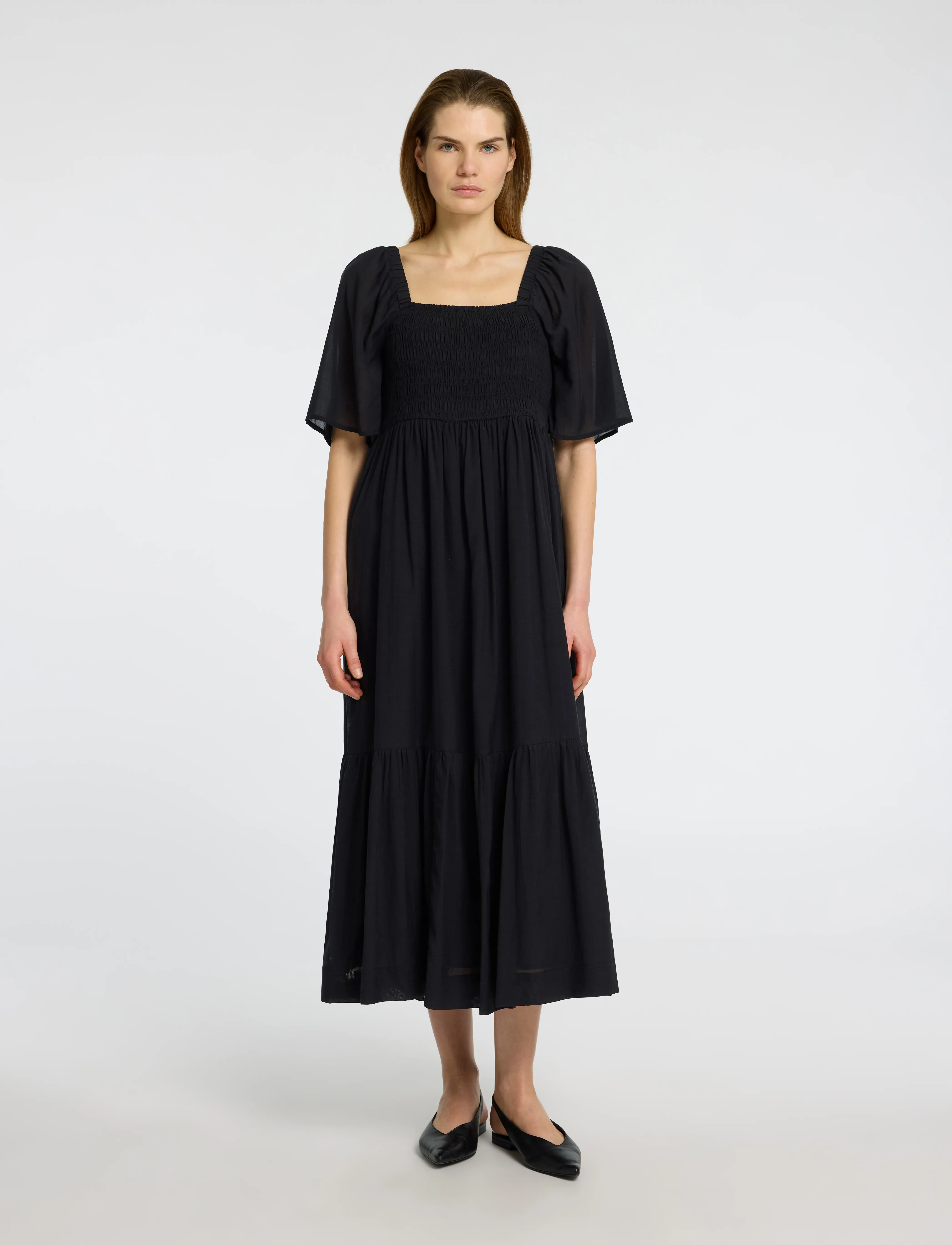 Selected Slfdora Ss Ankle Dress B, 36, Black > Dresses, Dame