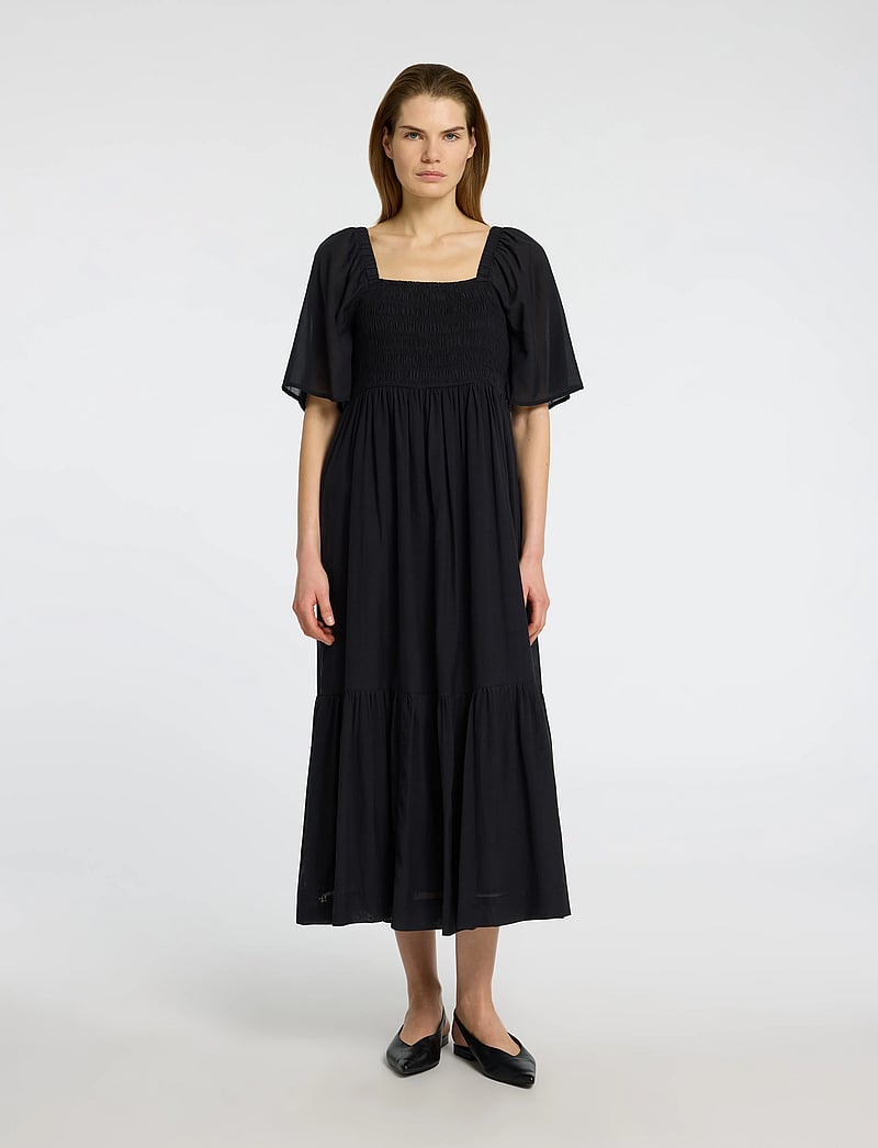 Selected - SLFDORA SS ANKLE DRESS B - kleider - black - 0