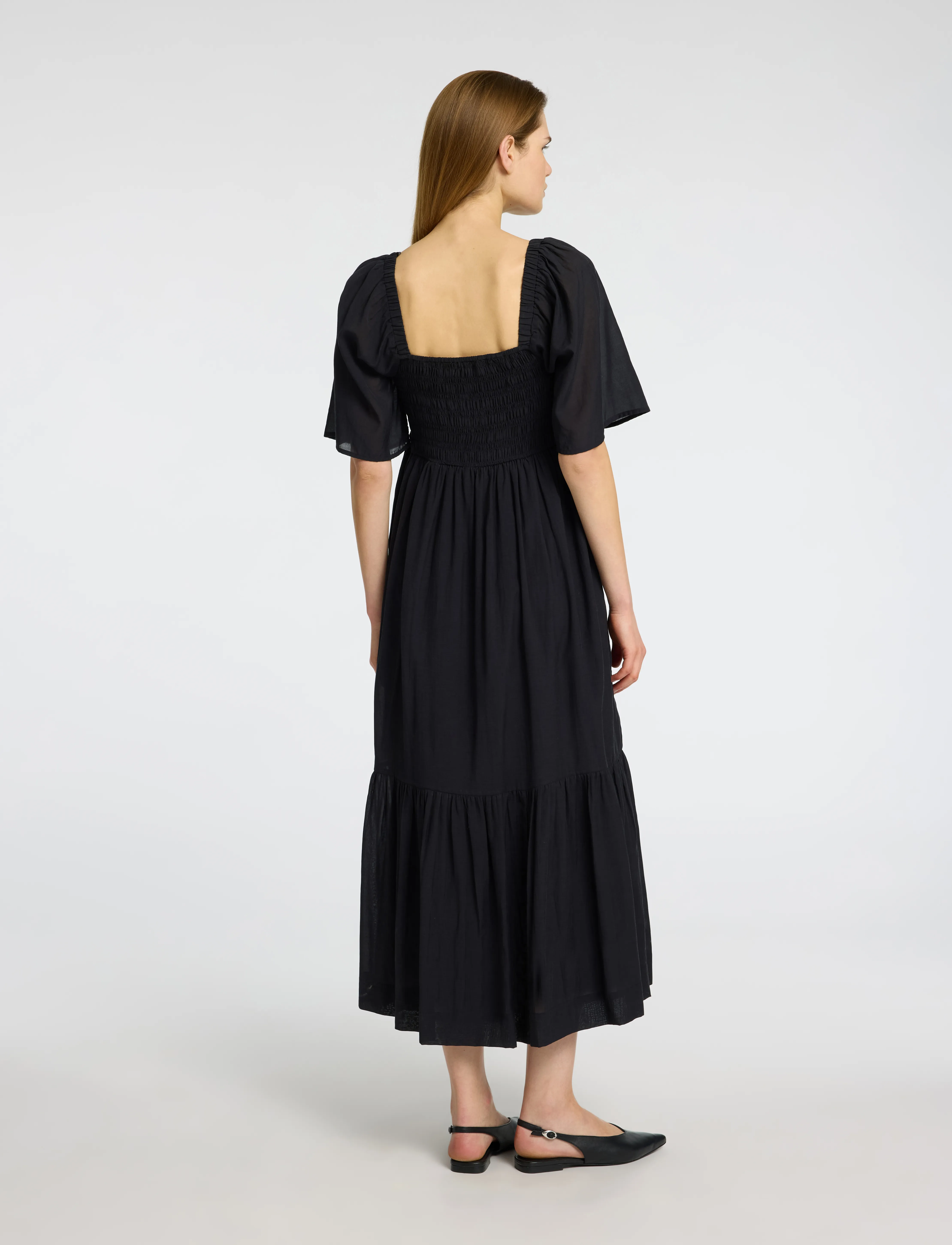 Selected - SLFDORA SS ANKLE DRESS B - robes - black - 2