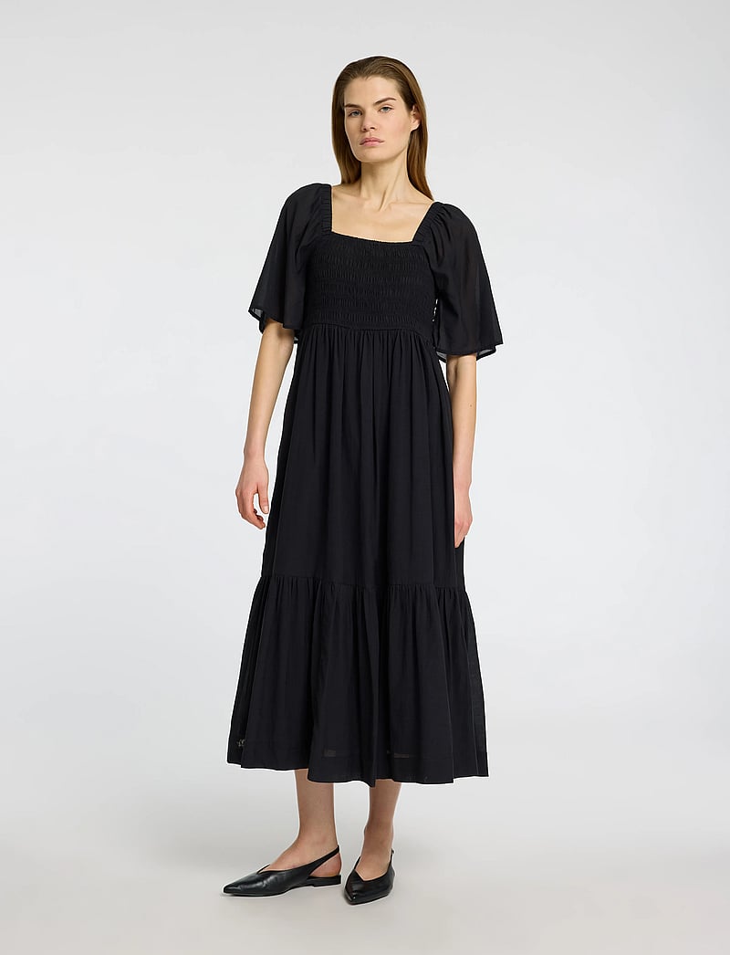 Selected - SLFDORA SS ANKLE DRESS B - kleider - black - 4