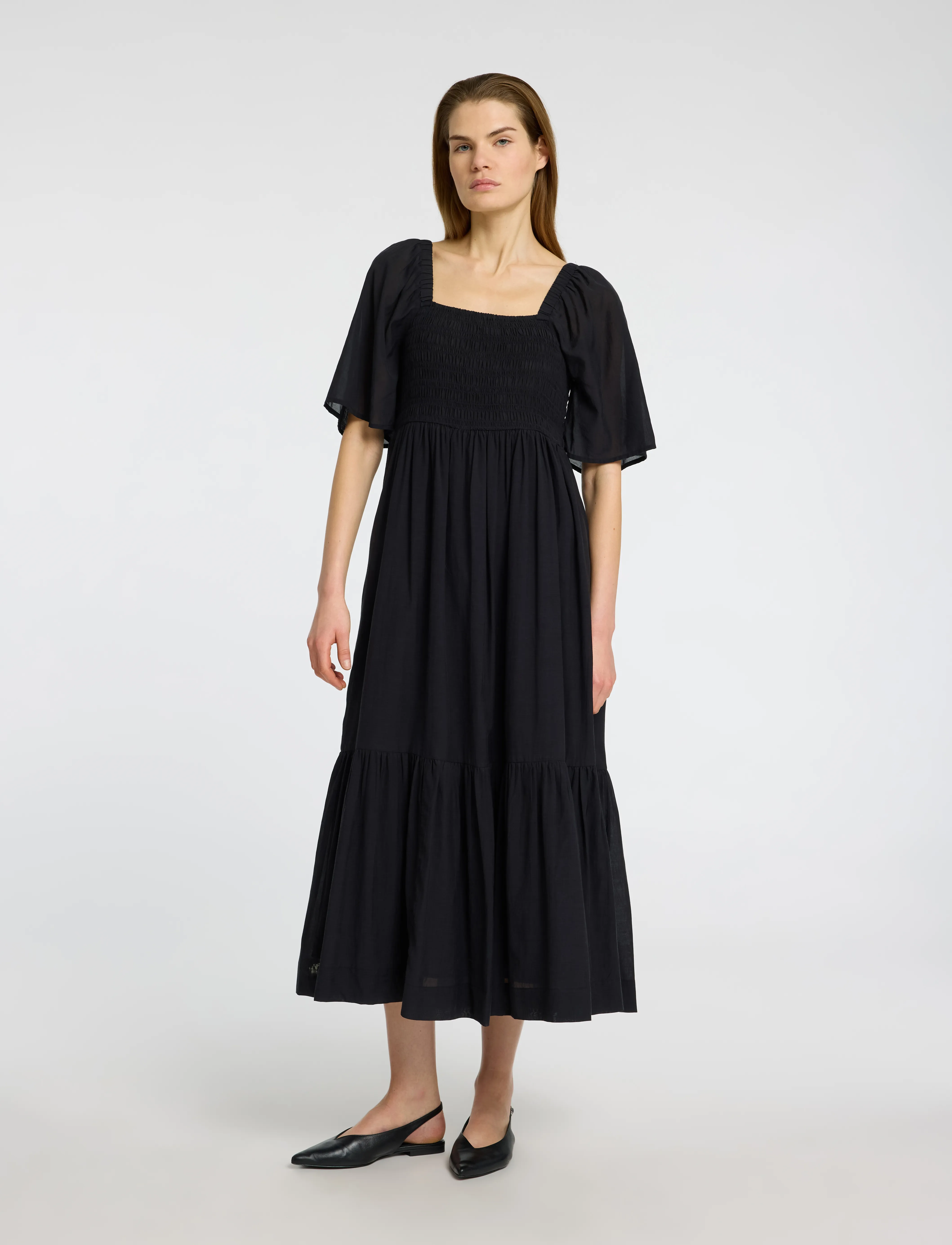 Selected - SLFDORA SS ANKLE DRESS B - robes - black - 4