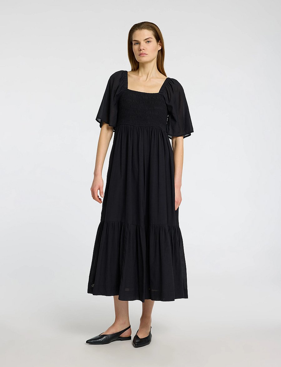 Selected - SLFDORA SS ANKLE DRESS B - kleider - black - 4