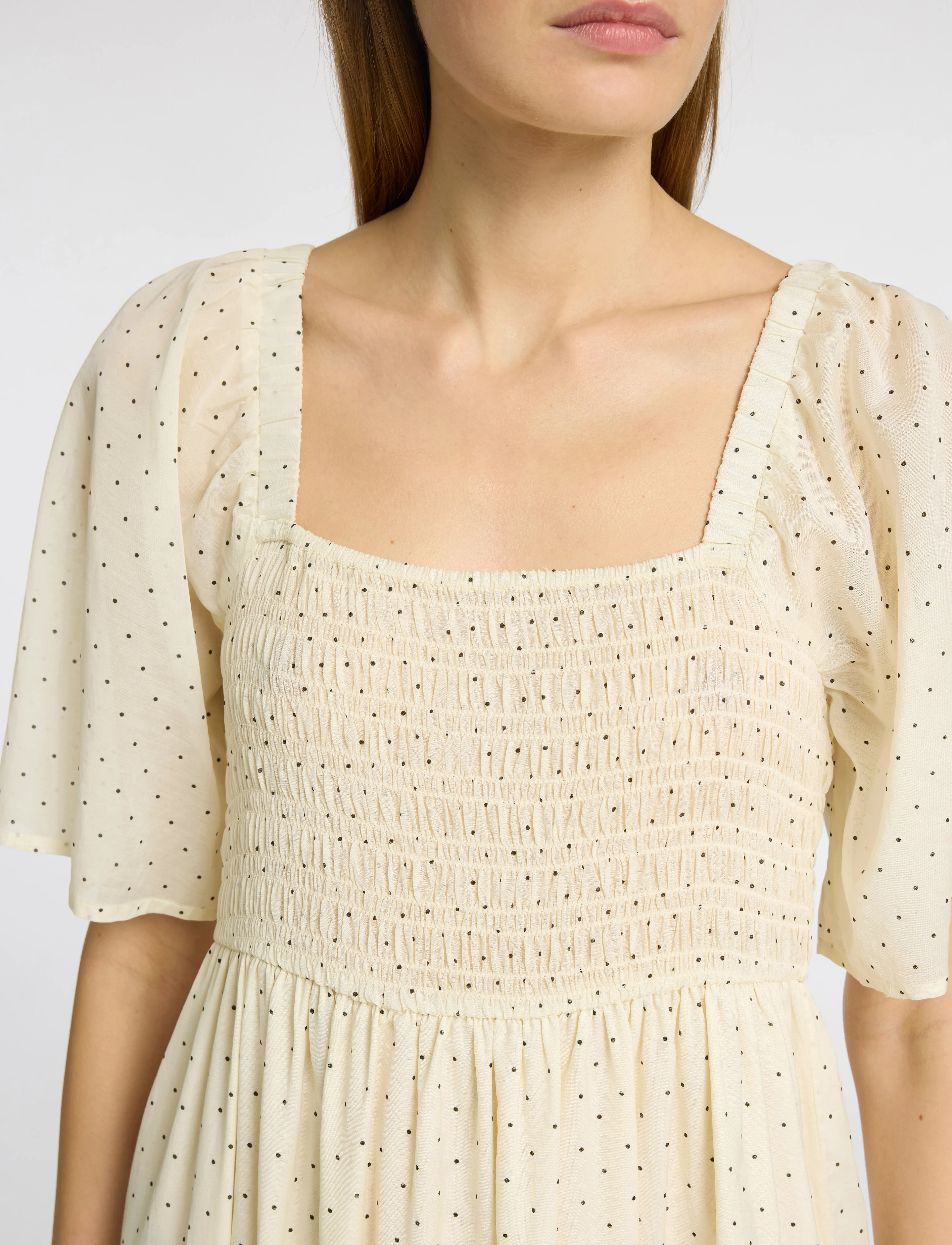 Selected - SLFDORA SS AOP ANKLE DRESS B - konfirmation - birch - 3
