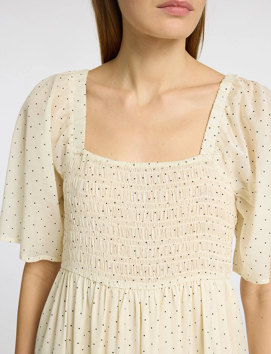 Selected - SLFDORA SS AOP ANKLE DRESS B - konfirmationstøj - birch - 3