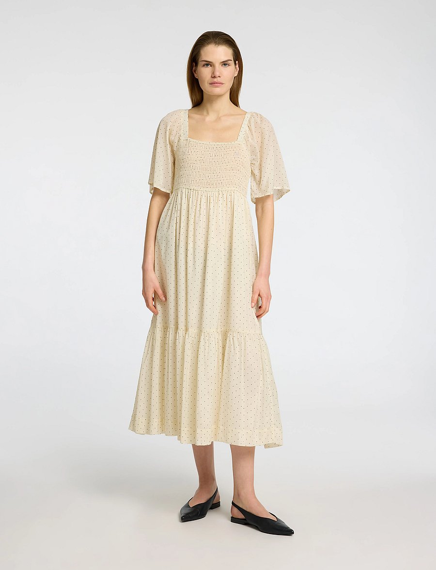 Selected - SLFDORA SS AOP ANKLE DRESS B - konfirmationstøj - birch - 4