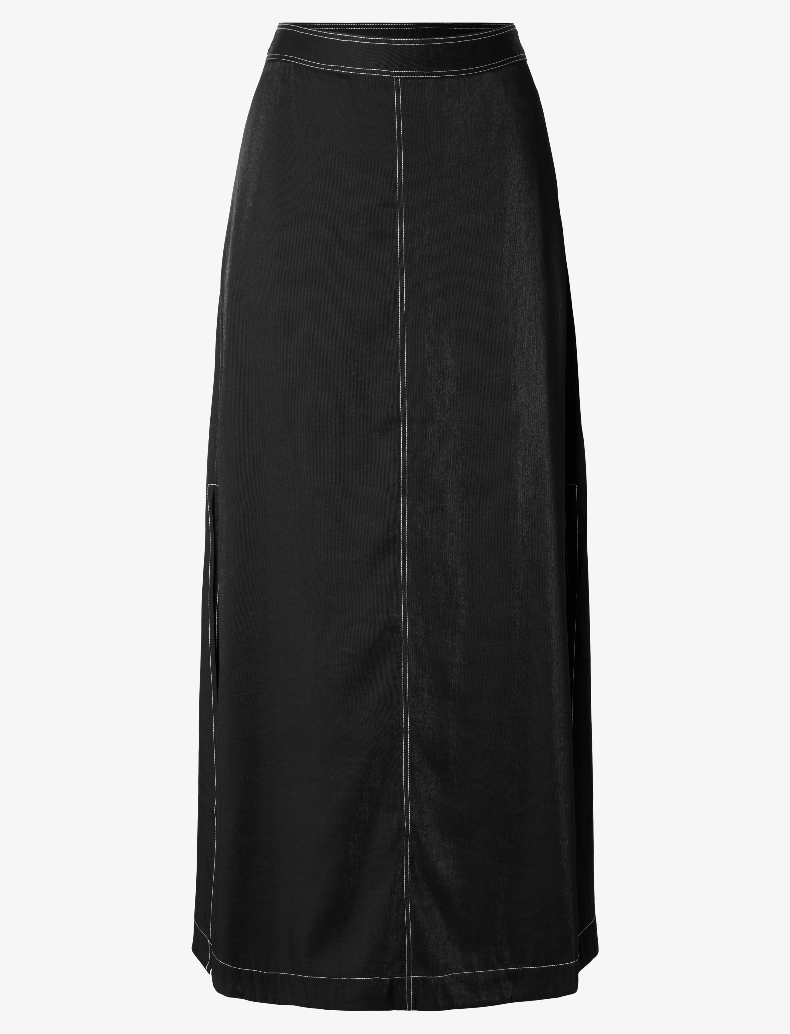 Selected SLFADELI HW ANKLE SKIRT B - Tøj - BLACK / black