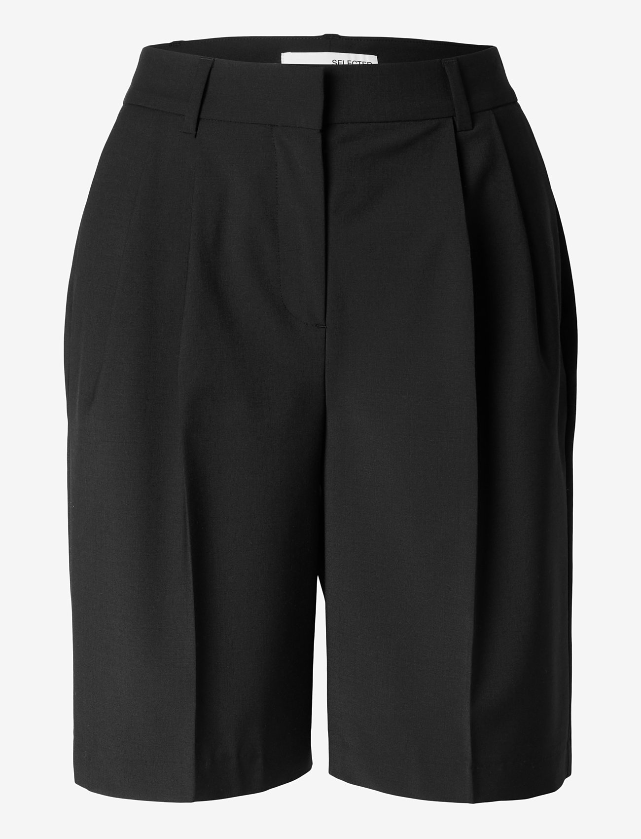 Selected - SLFABBI LS HW BERMUDA SHORTS - bermudų šortai - black - 0