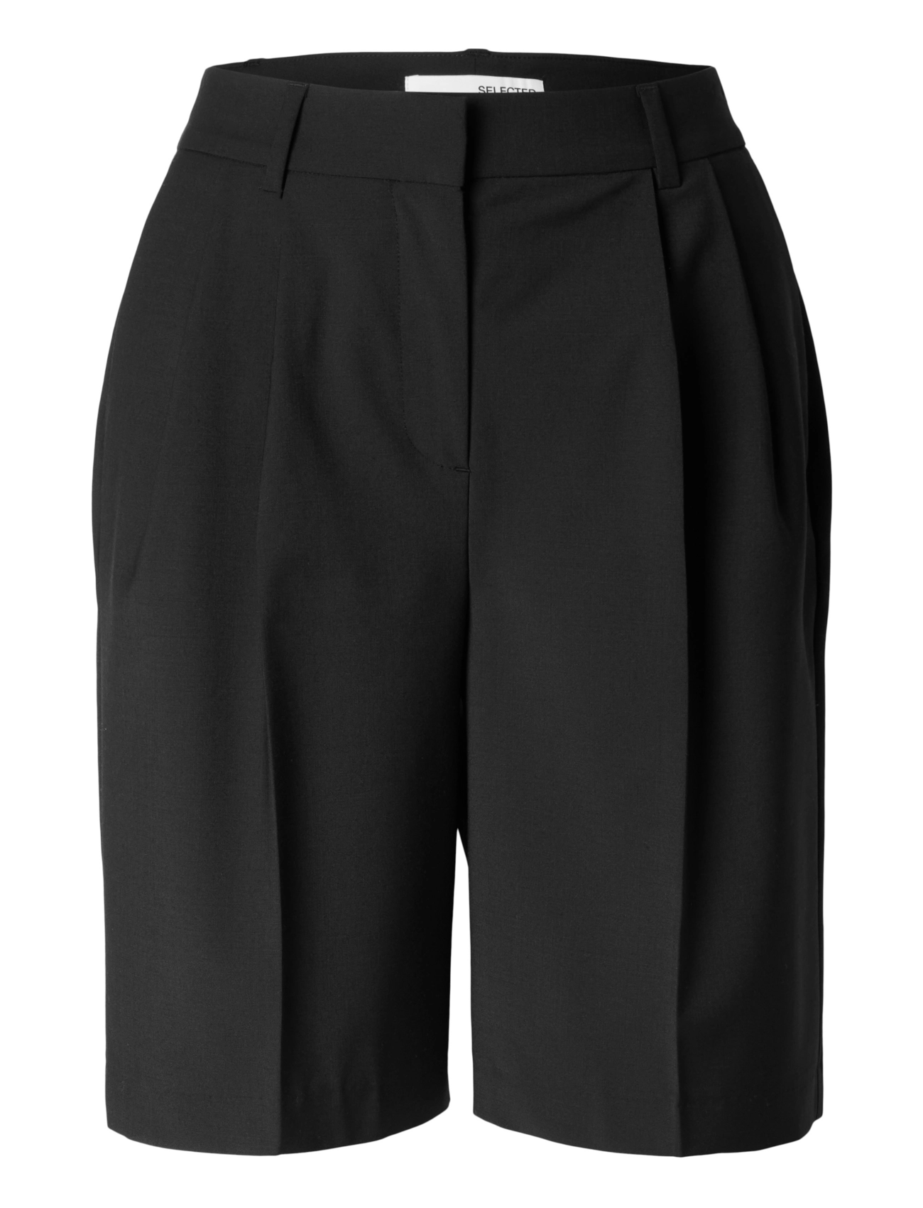 Selected - SLFABBI LS HW BERMUDA SHORTS - black - 0