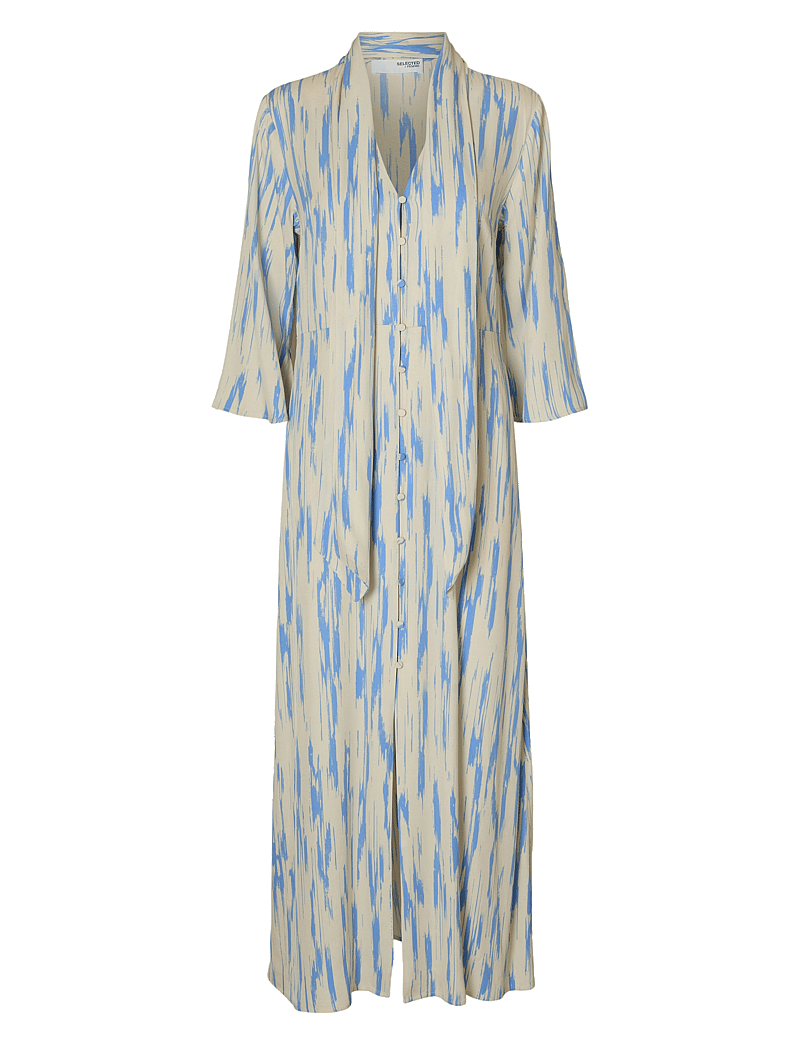 Selected - SLFBAELA 3/4 AOP ANKLE DRESS B - midikleider - birch - 1