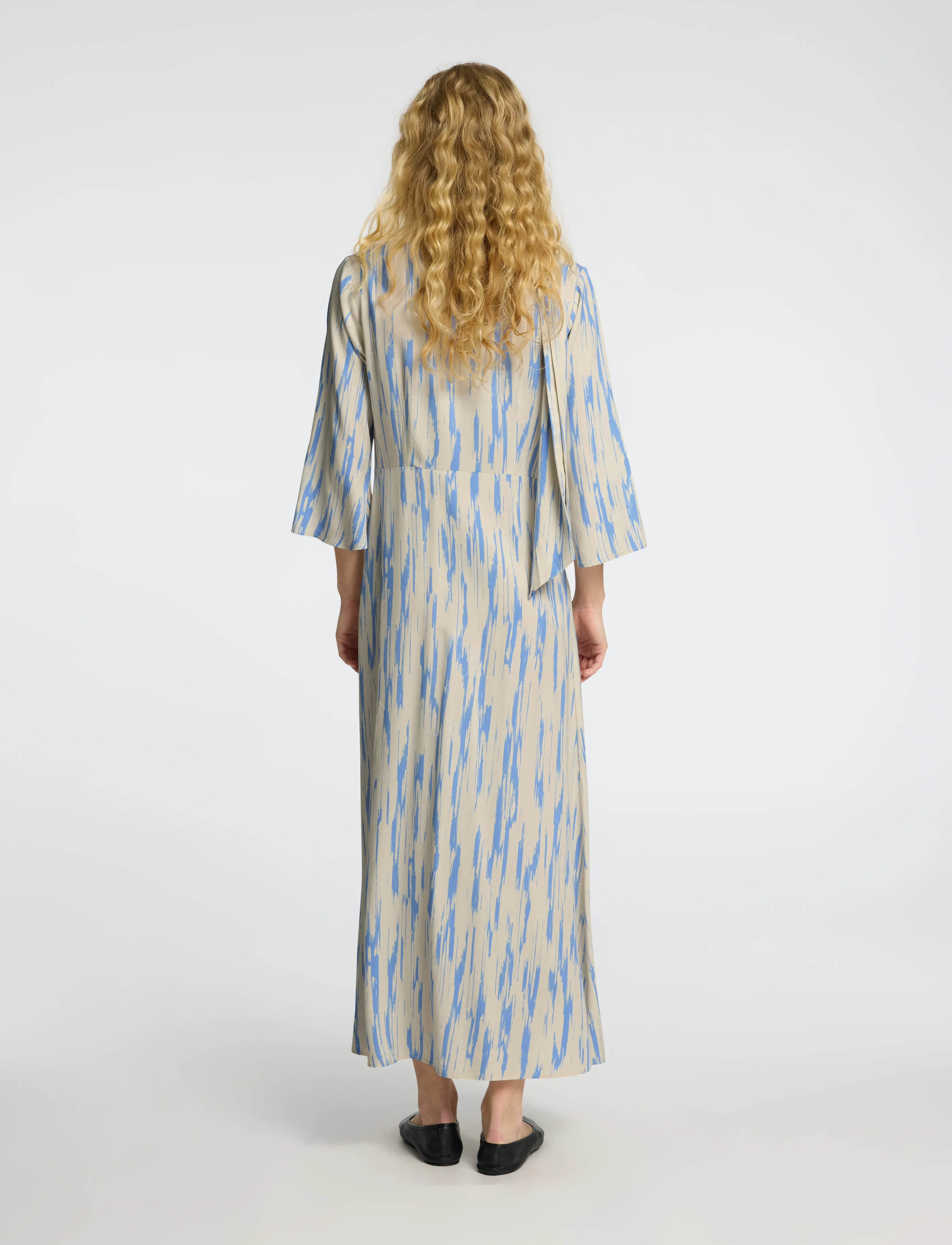 Selected - SLFBAELA 3/4 AOP ANKLE DRESS B - midikleider - birch - 2