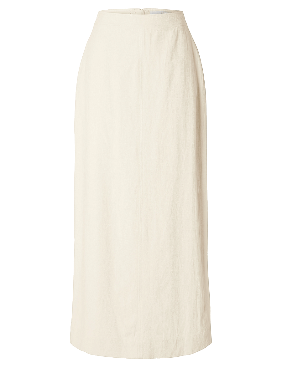 Selected - SLFILUNA HW ANKLE SLIT SKIRT B - midi-röcke - sandshell - 1