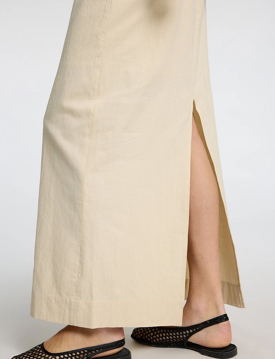 Selected - SLFILUNA HW ANKLE SLIT SKIRT B - midi-röcke - sandshell - 5