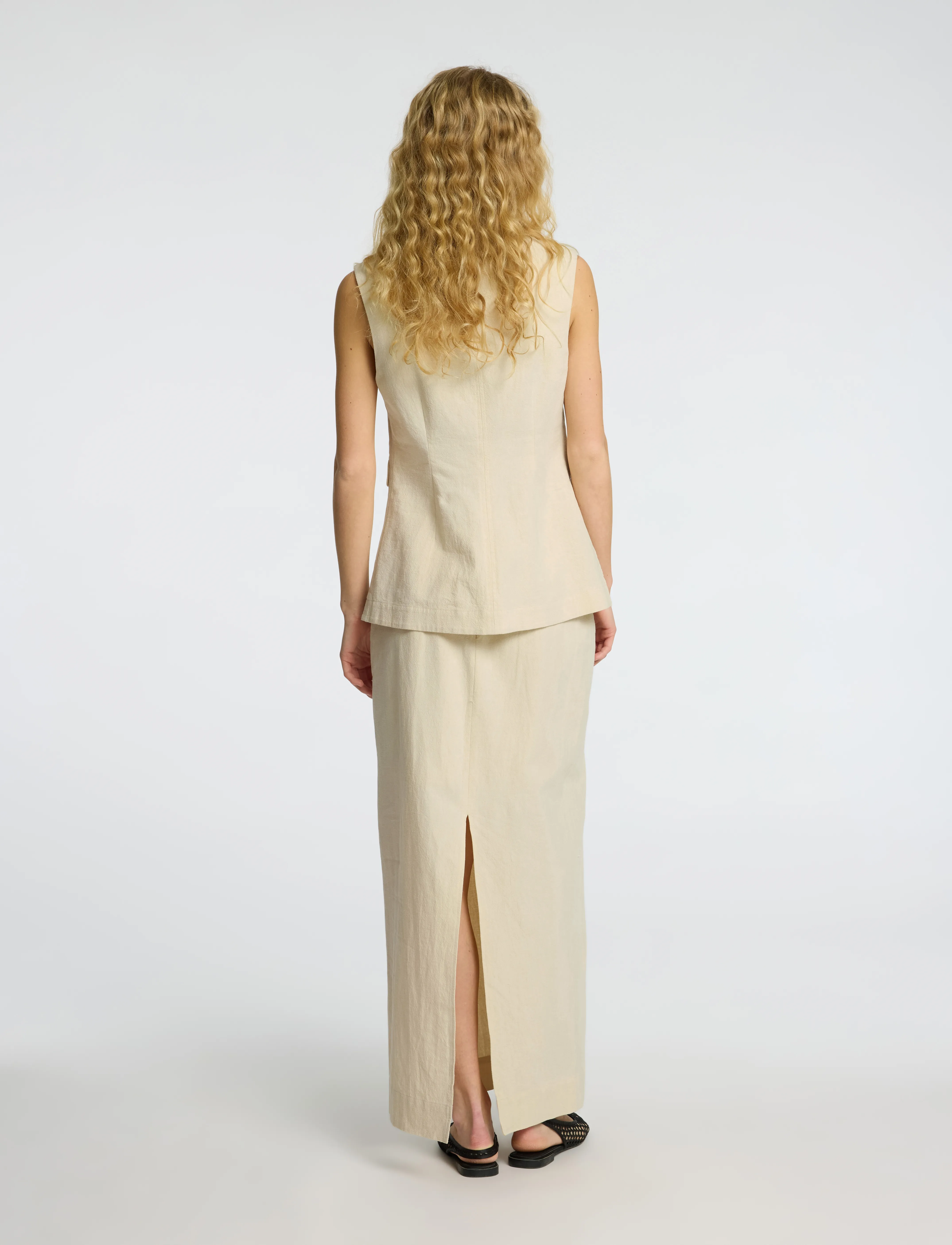 Selected - SLFILUNA SL BUTTONED POCKET VEST B - vesti - sandshell - 2