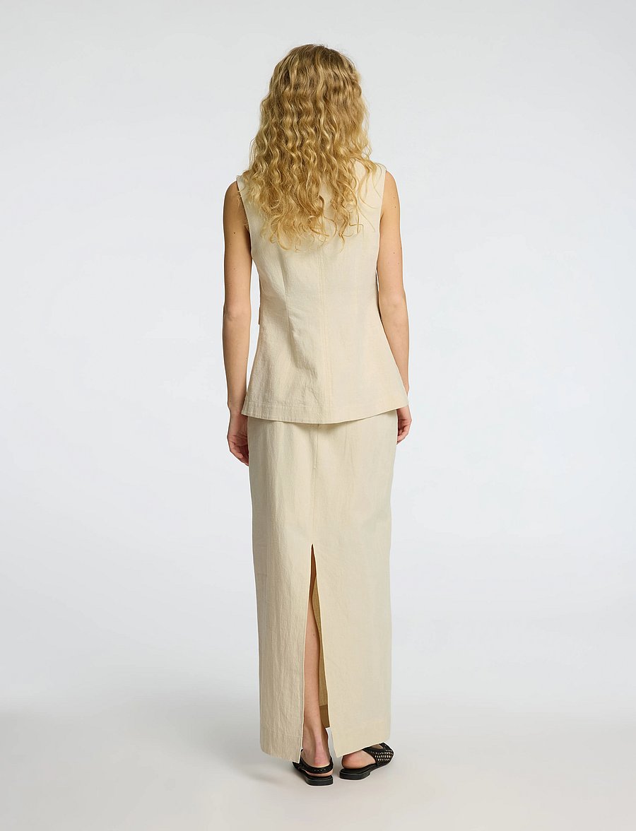 Selected - SLFILUNA SL BUTTONED POCKET VEST B - liivit - sandshell - 2