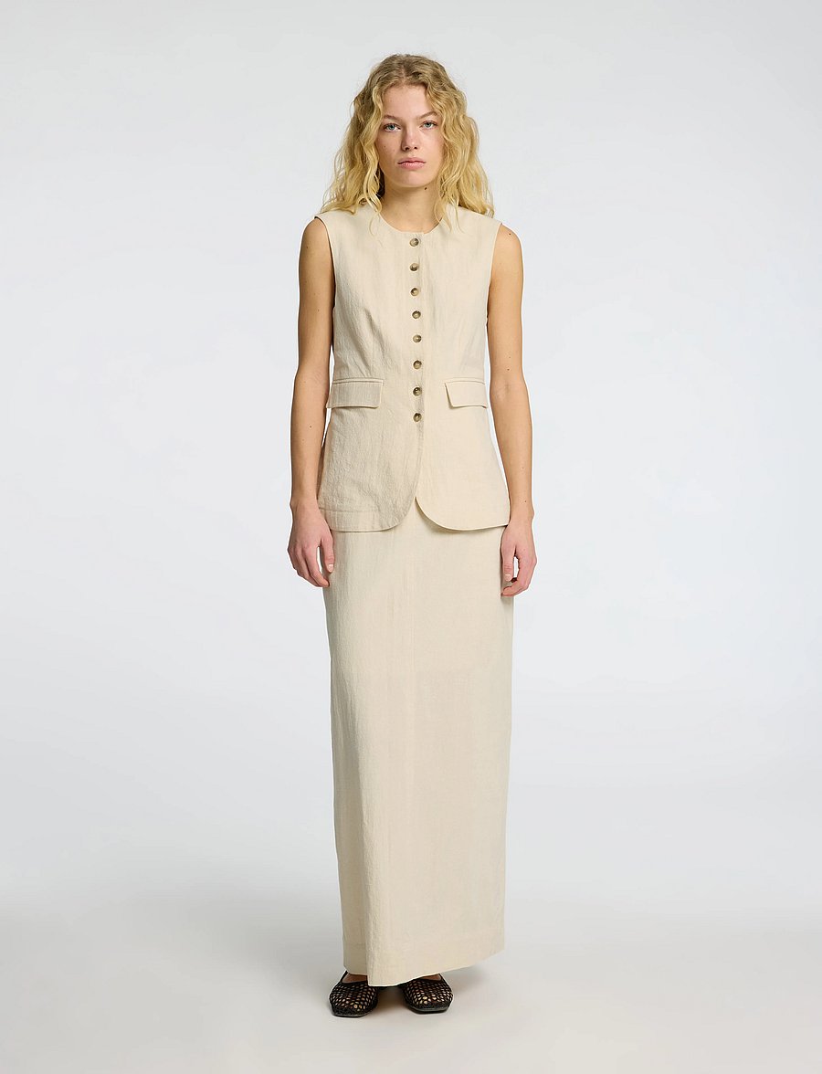 Selected - SLFILUNA SL BUTTONED POCKET VEST B - liivit - sandshell - 3