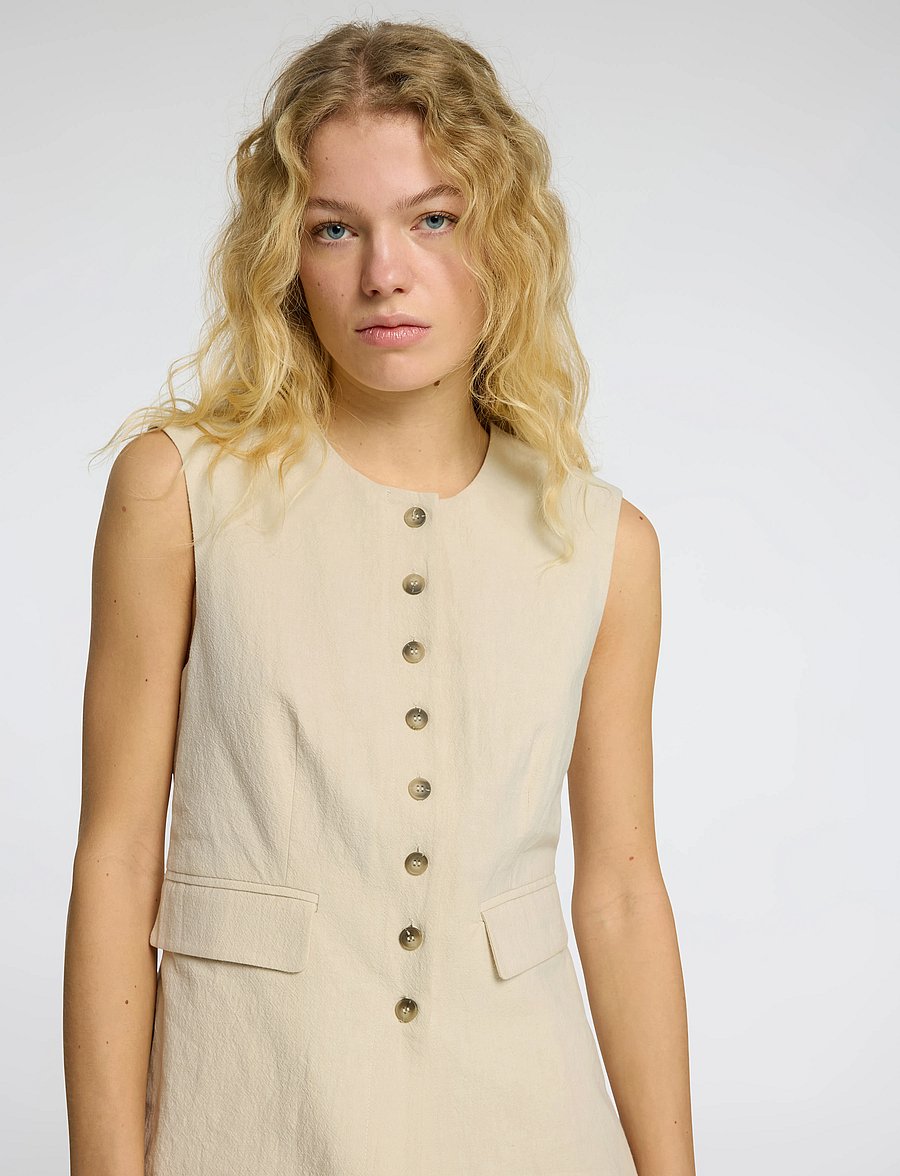 Selected - SLFILUNA SL BUTTONED POCKET VEST B - liivit - sandshell - 4