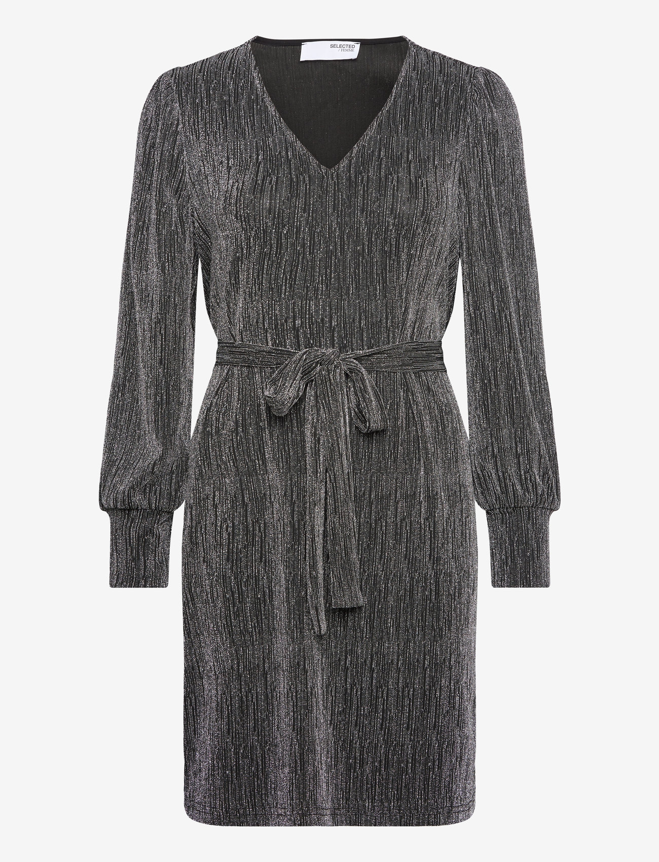 Selected - SLFANITA AGNETHE LS SHORT DRESS - festkjoler - black - 1