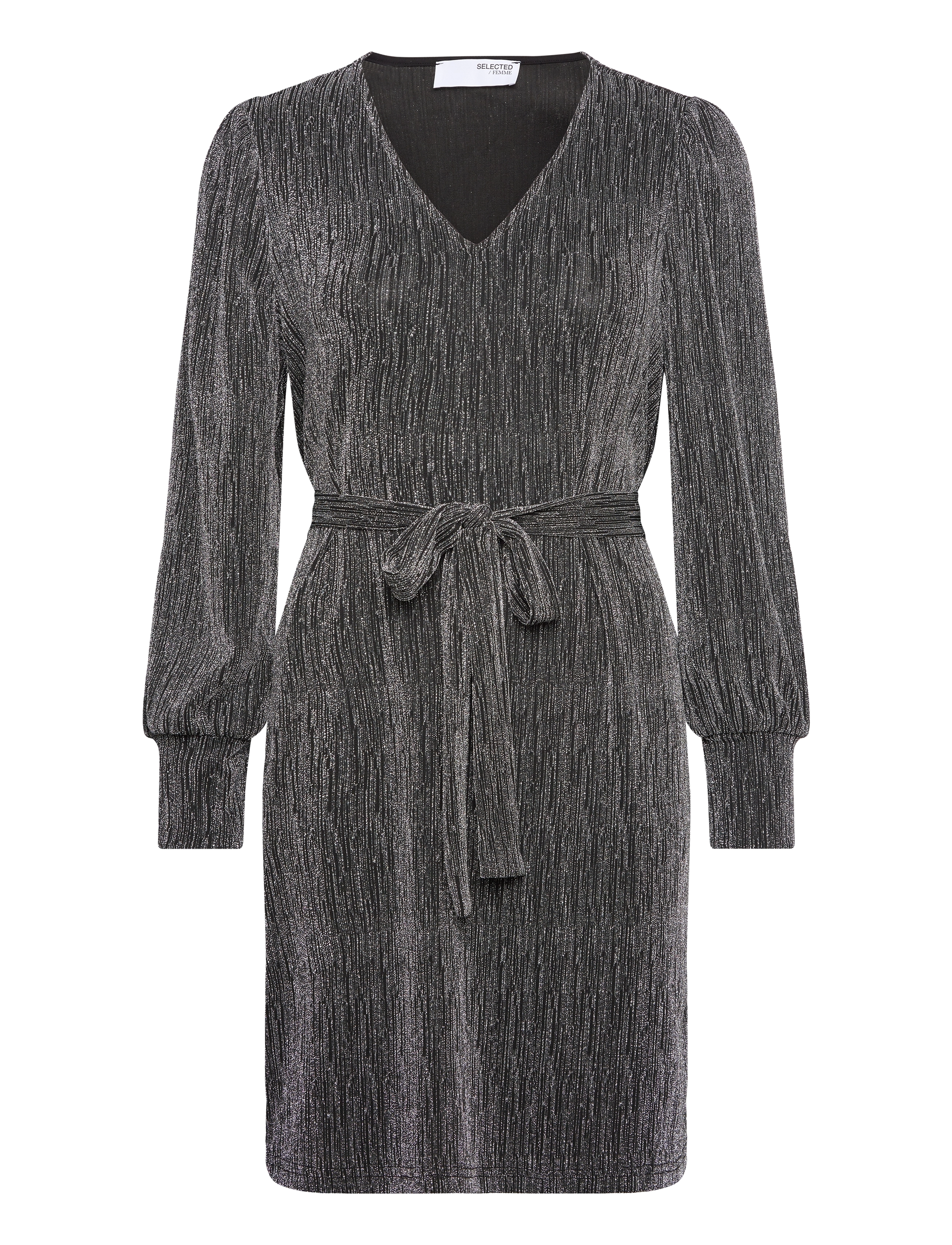 Selected SLFANITA AGNETHE LS SHORT DRESS - Kleider - BLACK / black