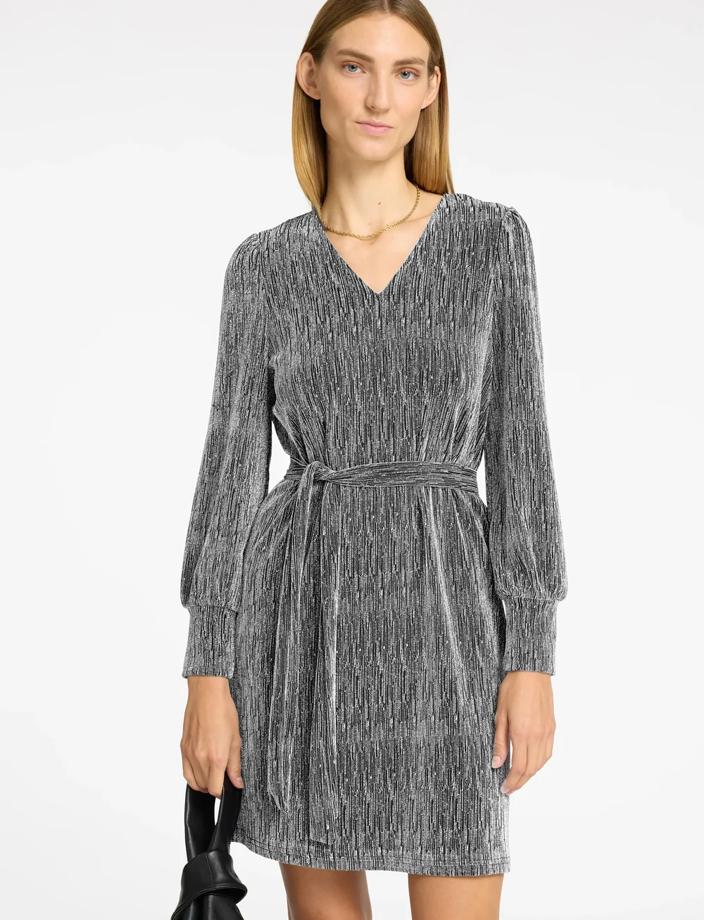 Selected - SLFANITA AGNETHE LS SHORT DRESS - festkjoler - black - 5