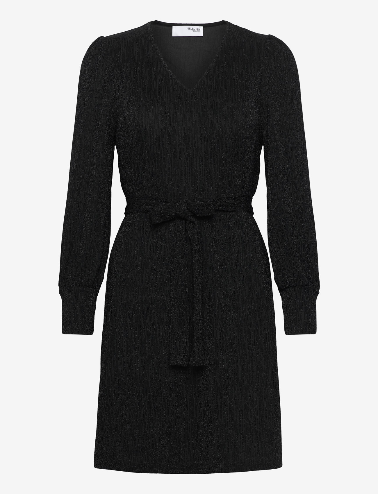 Selected - SLFANITA AGNETHE LS SHORT DRESS - festklänningar - black - 1