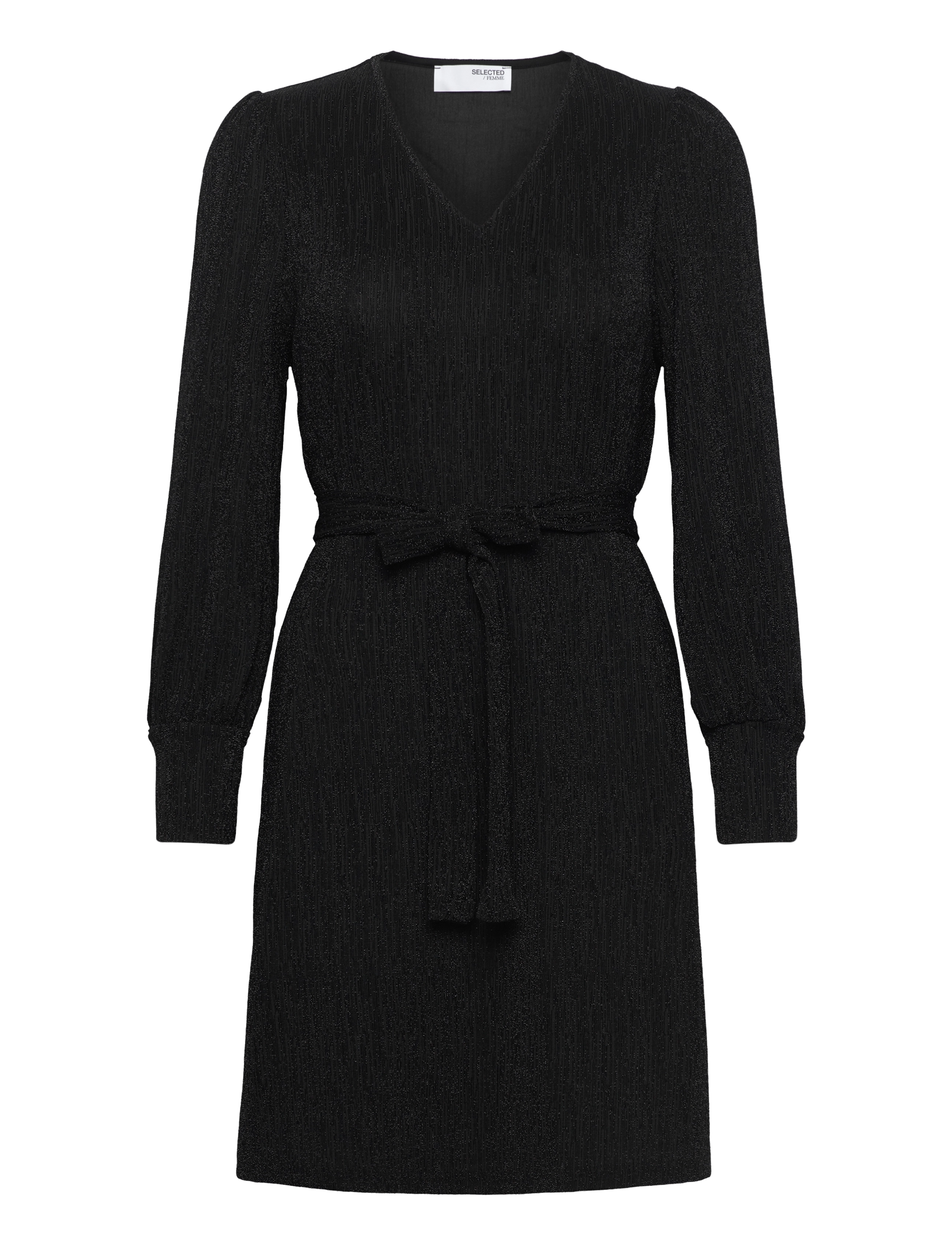 Selected SLFANITA AGNETHE LS SHORT DRESS - Kleider - BLACK / black