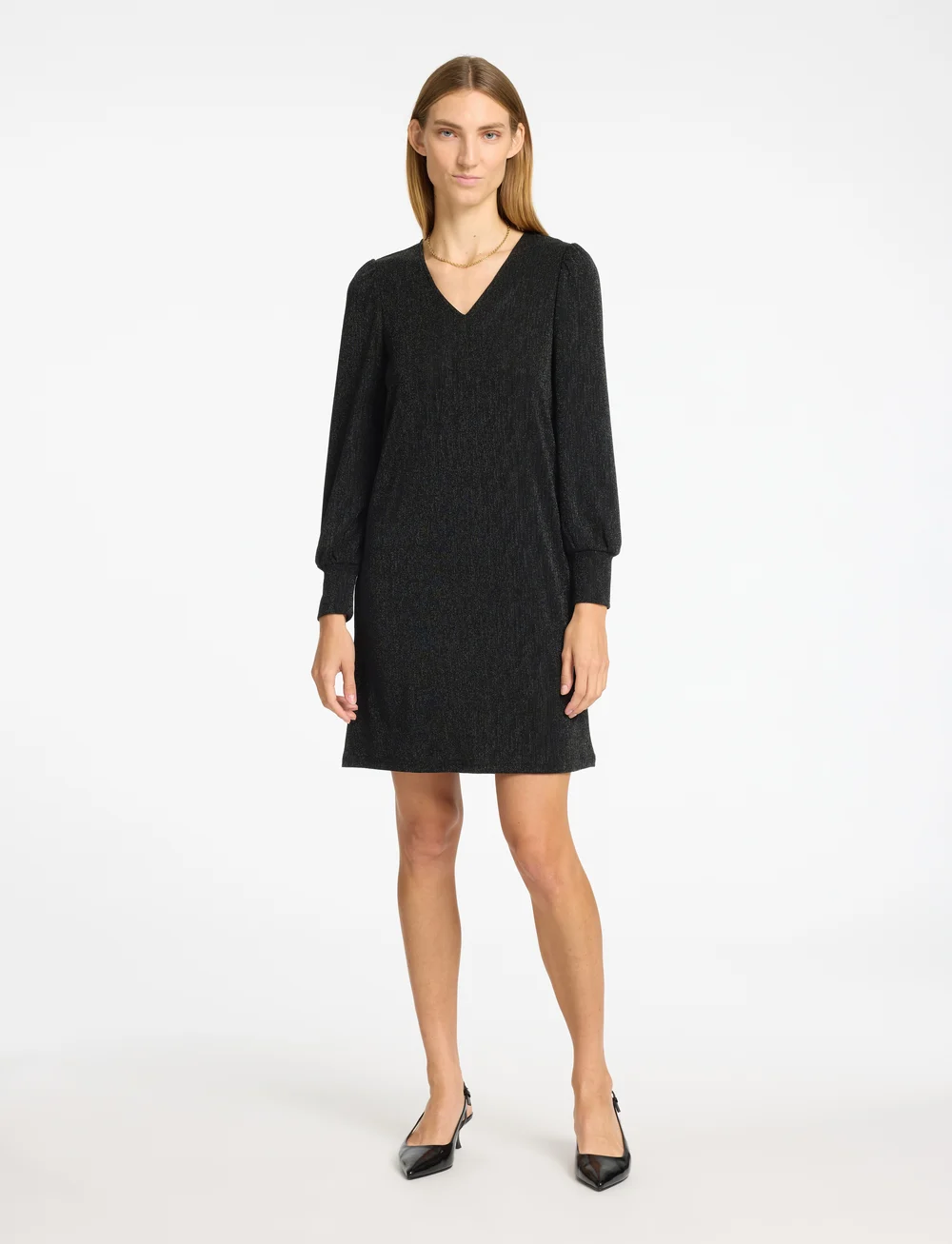 Selected - SLFANITA AGNETHE LS SHORT DRESS - festkjoler - black - 5