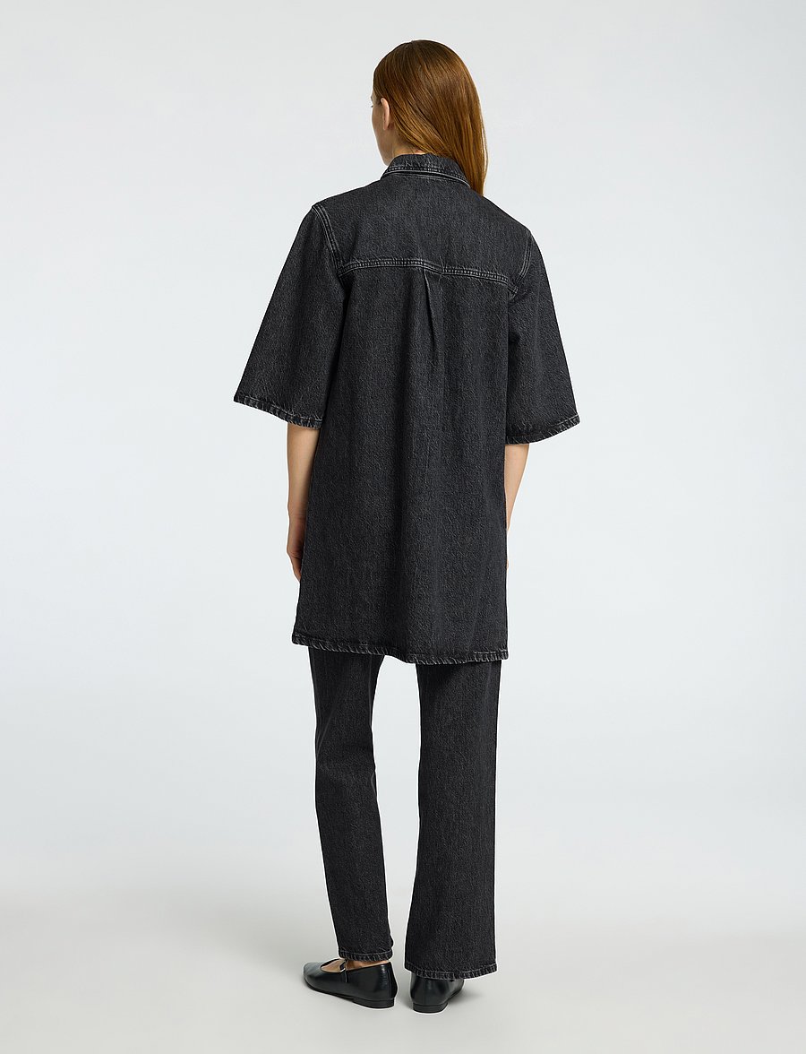 Selected - SLFHARPER SHORT DRESS - overhemdjurken - black - 2